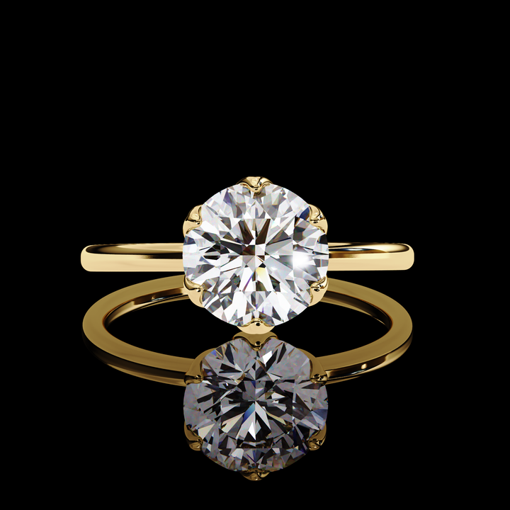 2 carats Round Solitaire Diamond Ring