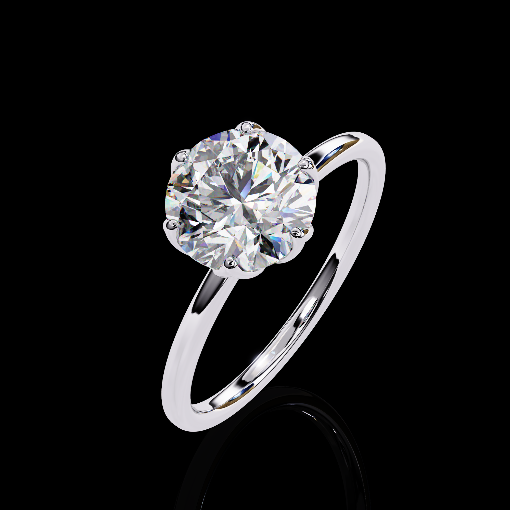 2 carats Round Solitaire Diamond Ring