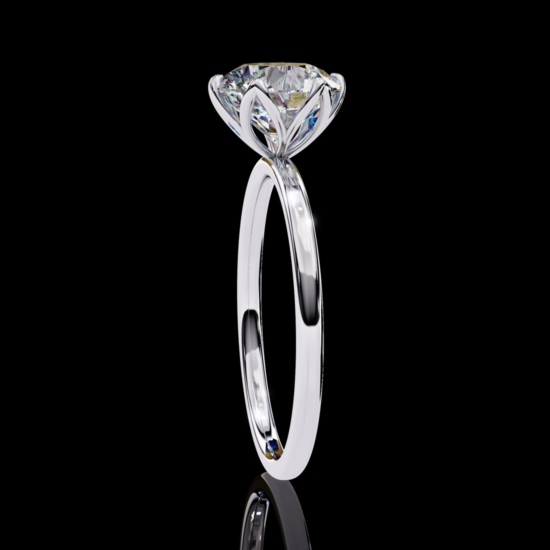 2 carats Round Solitaire Diamond Ring