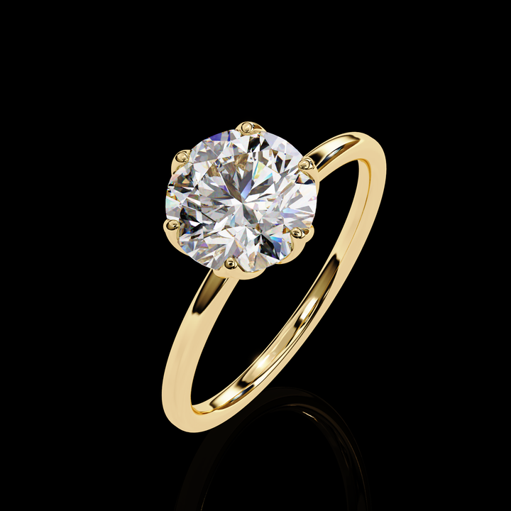 2 carats Round Solitaire Diamond Ring