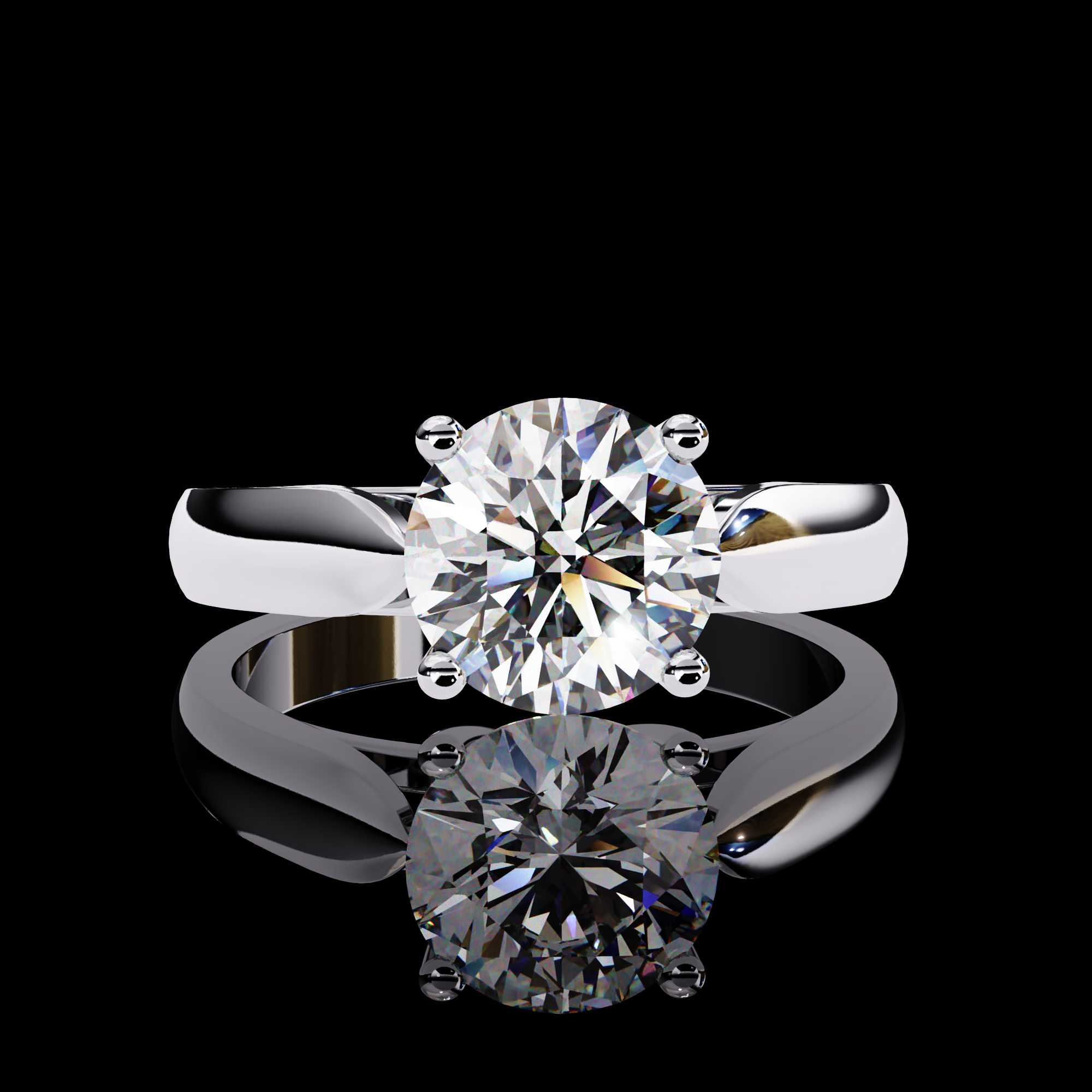 2 carats Round Solitaire Ring