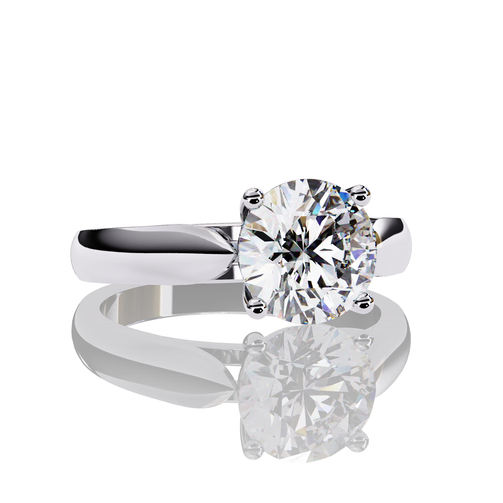 2 carats Round Solitaire Ring