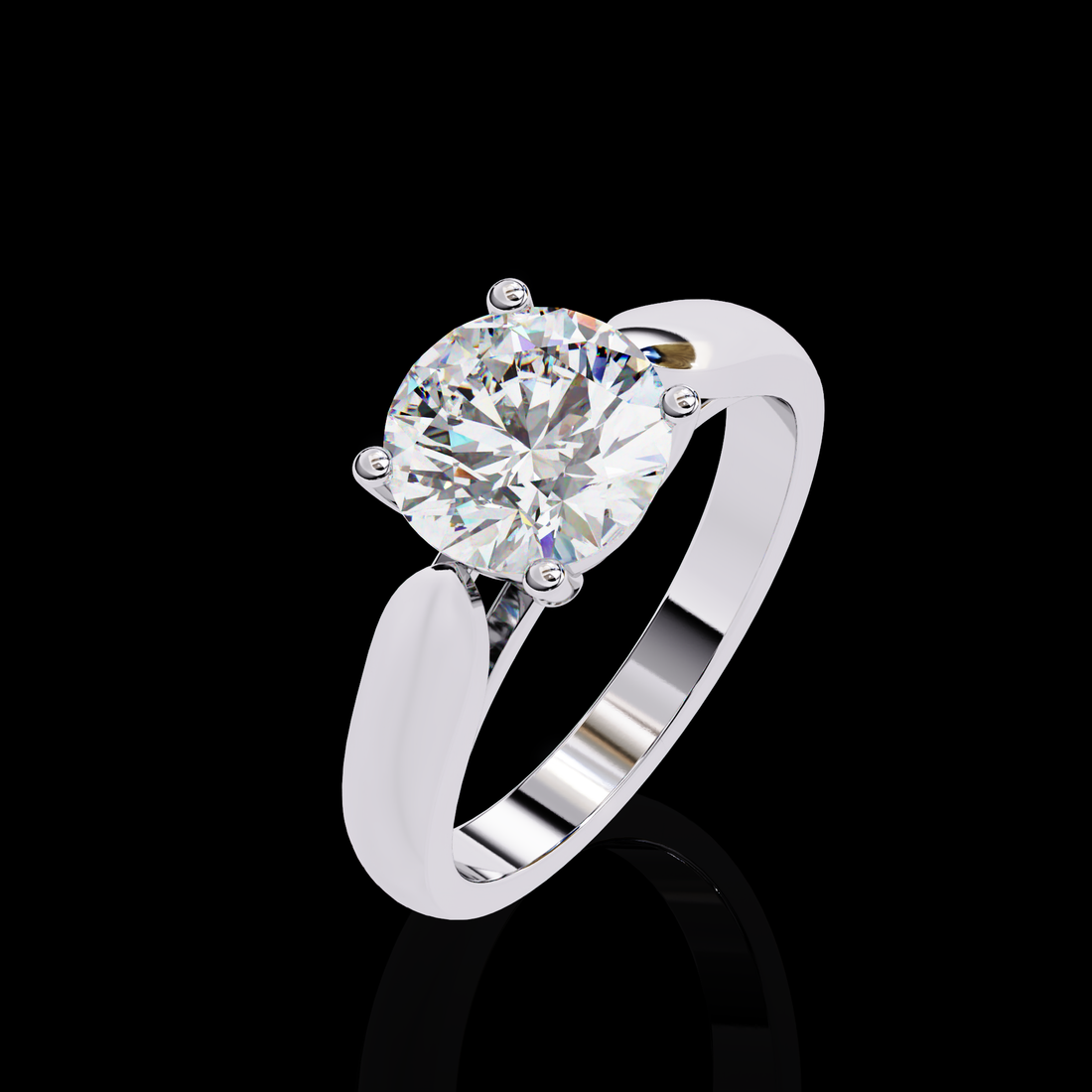 2 carats Round Solitaire Ring