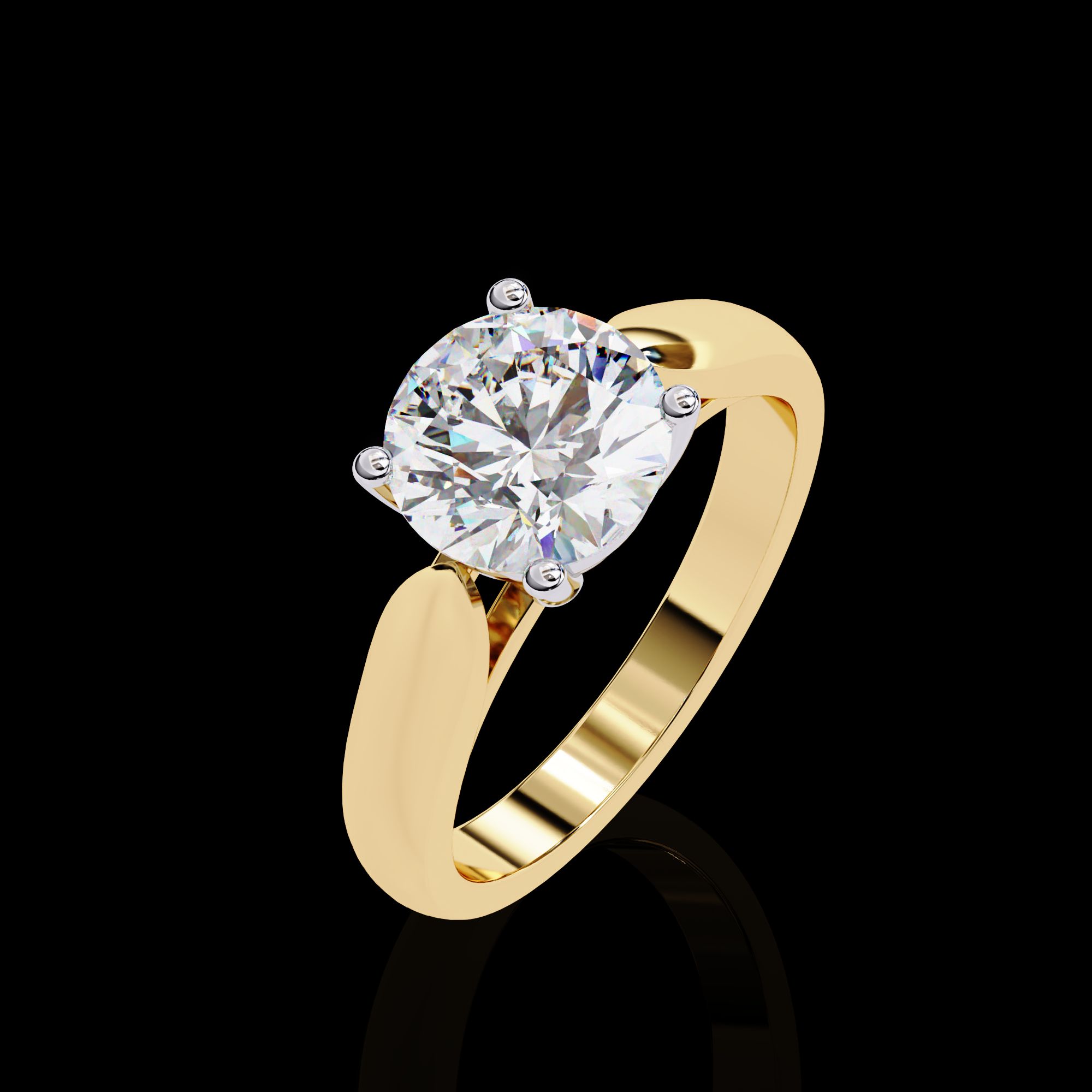 2 carats Round Solitaire Ring