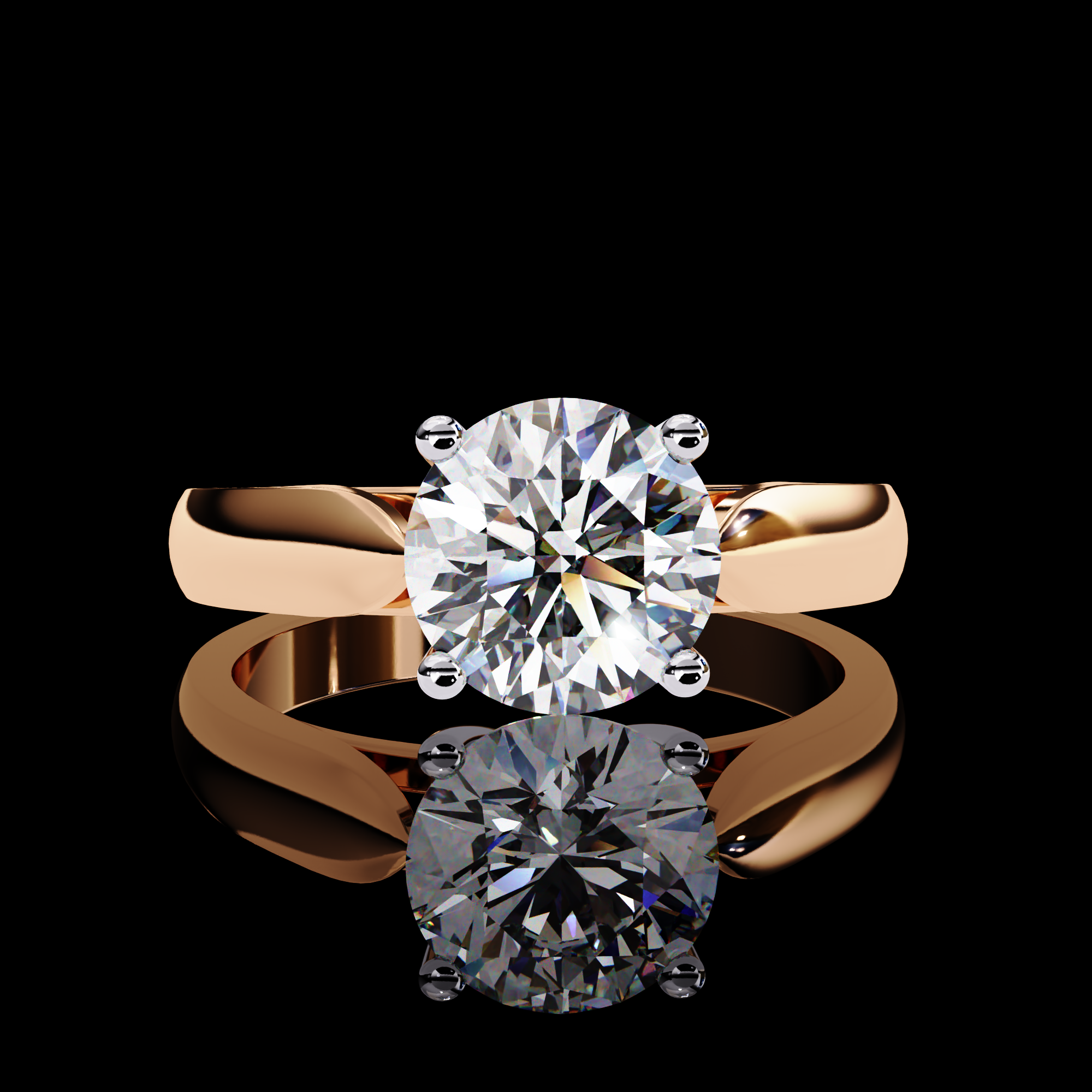 2 carats Round Solitaire Ring