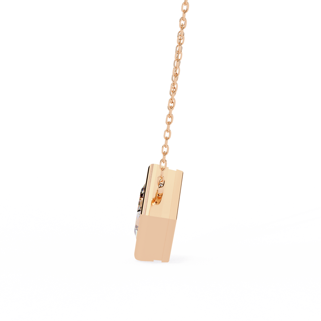 2 carats princess bezel Diamond pendant