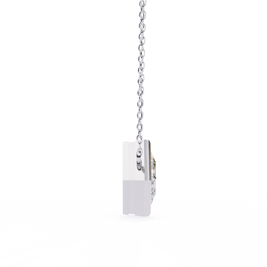 2 carats princess bezel Diamond pendant