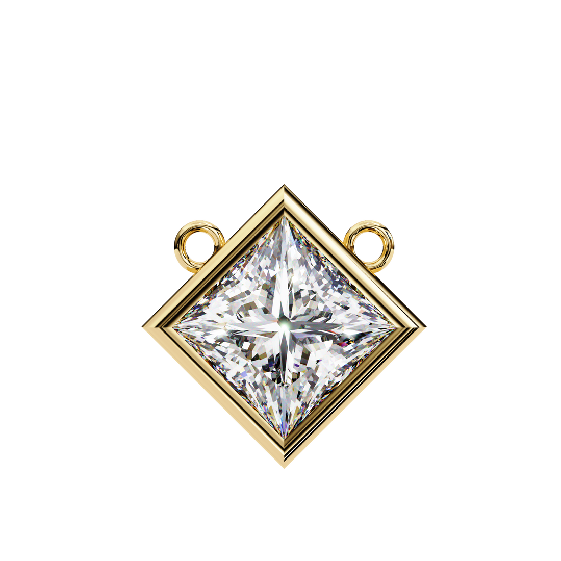 2 carats princess bezel Diamond pendant