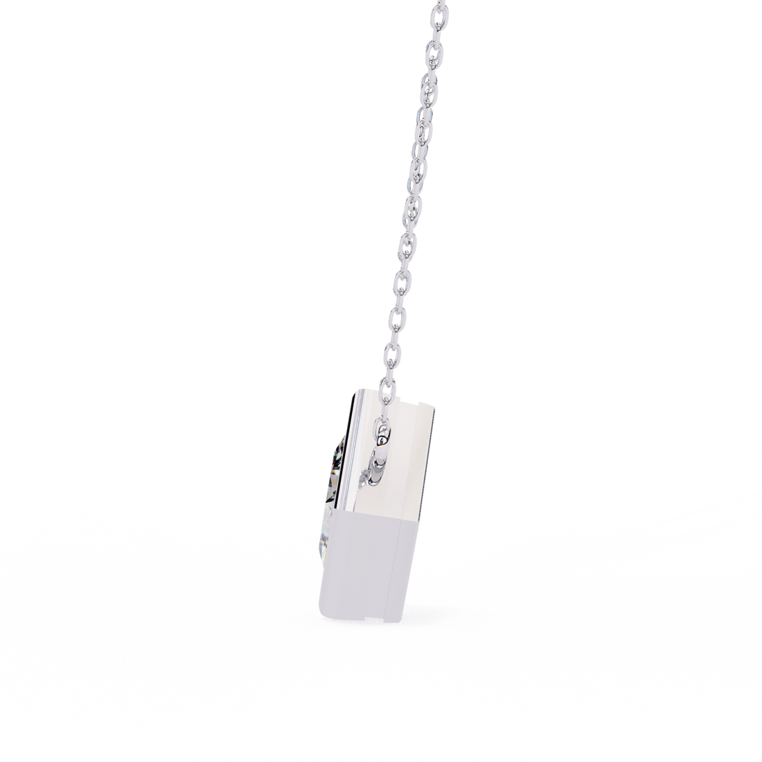 2 carats princess bezel Diamond pendant