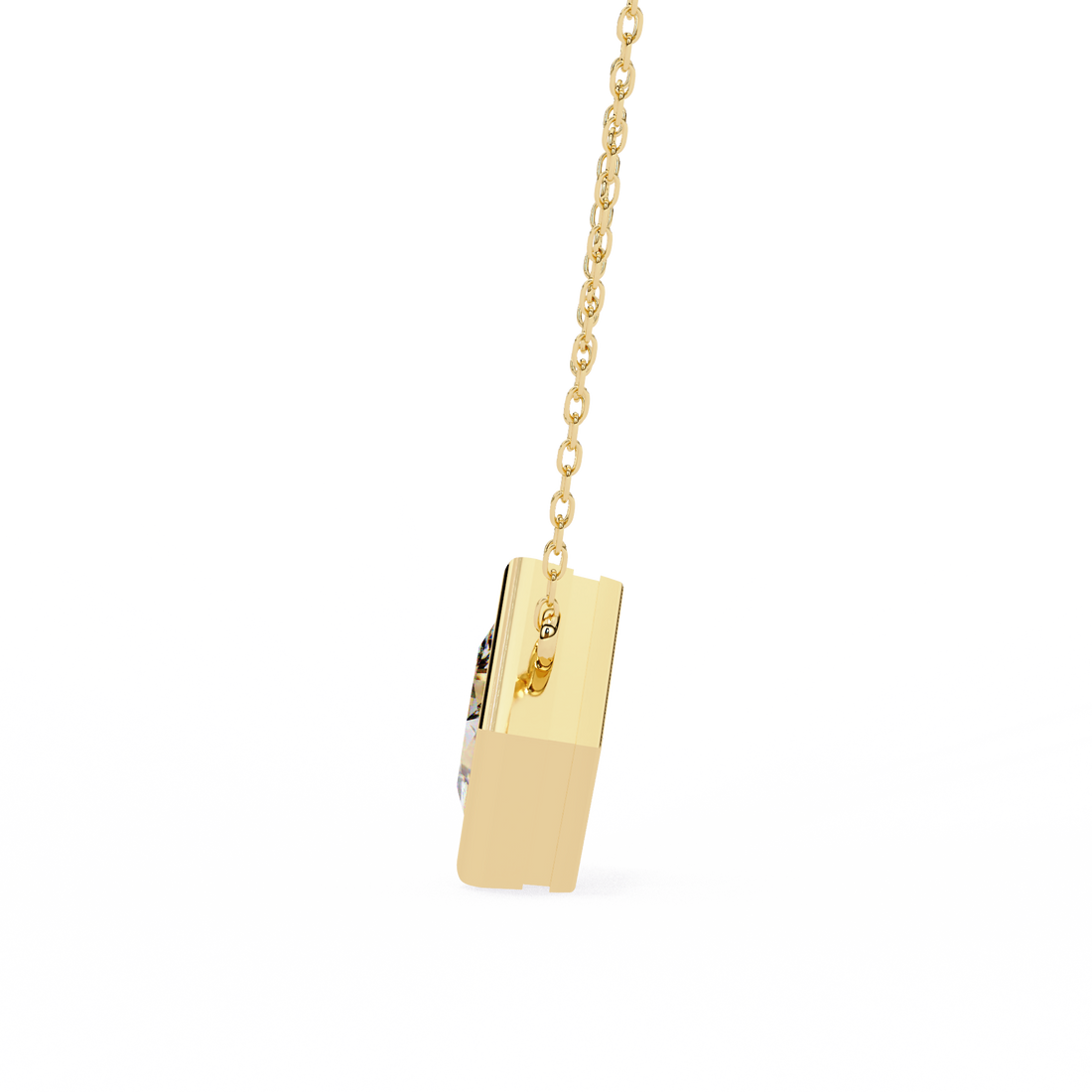 2 carats princess bezel Diamond pendant