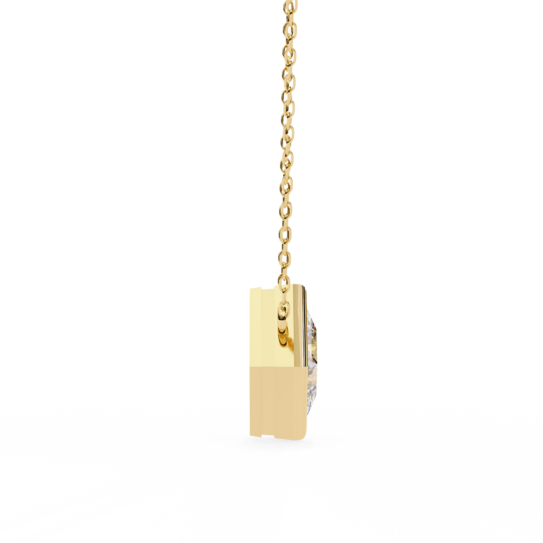 2 carats princess bezel Diamond pendant