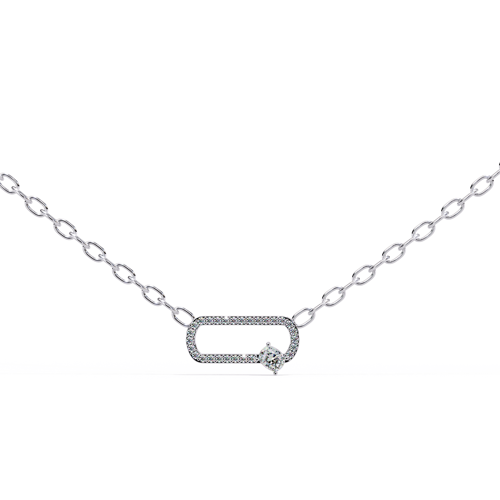 Loop Diamond pendant with chain