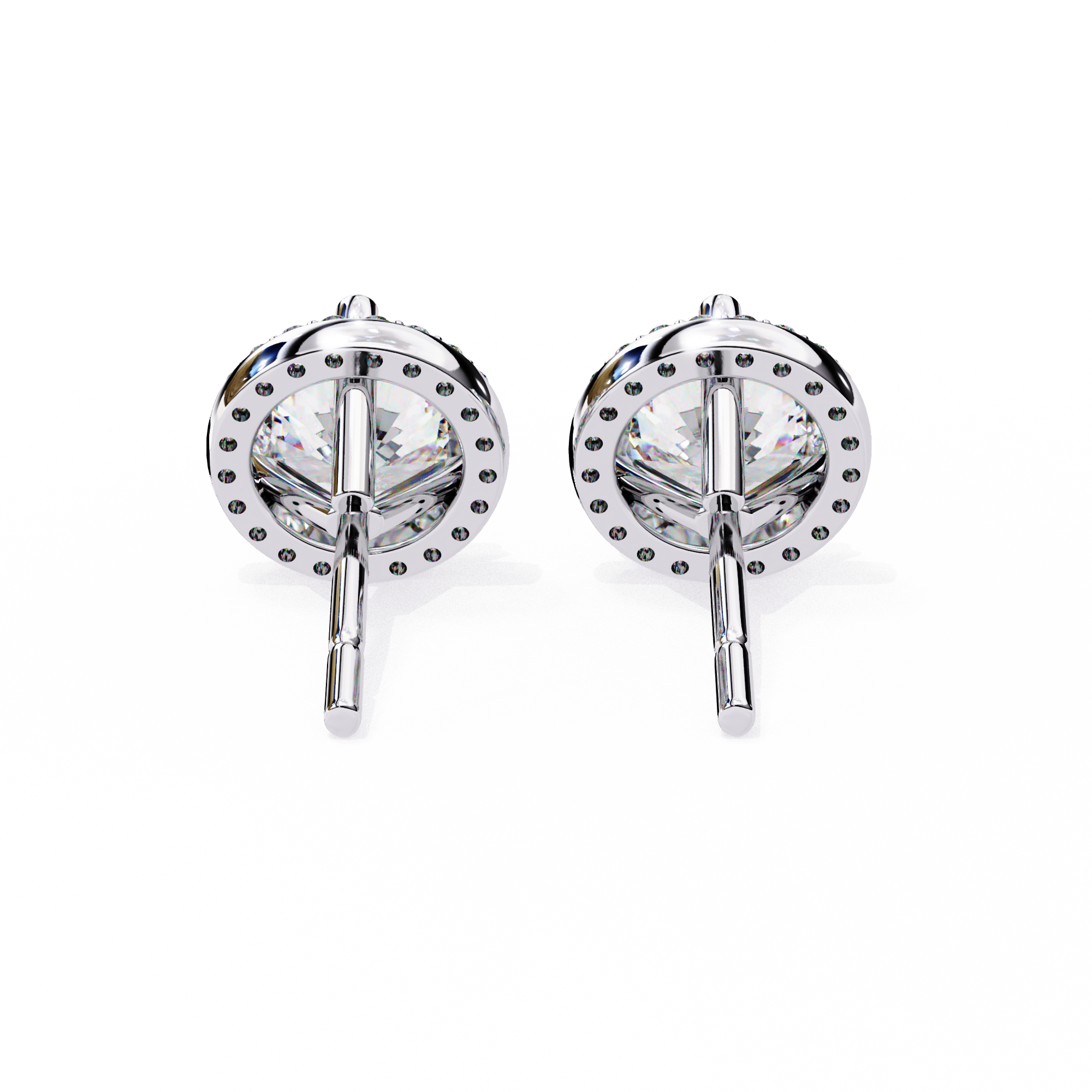 Round Halo Diamond Studs