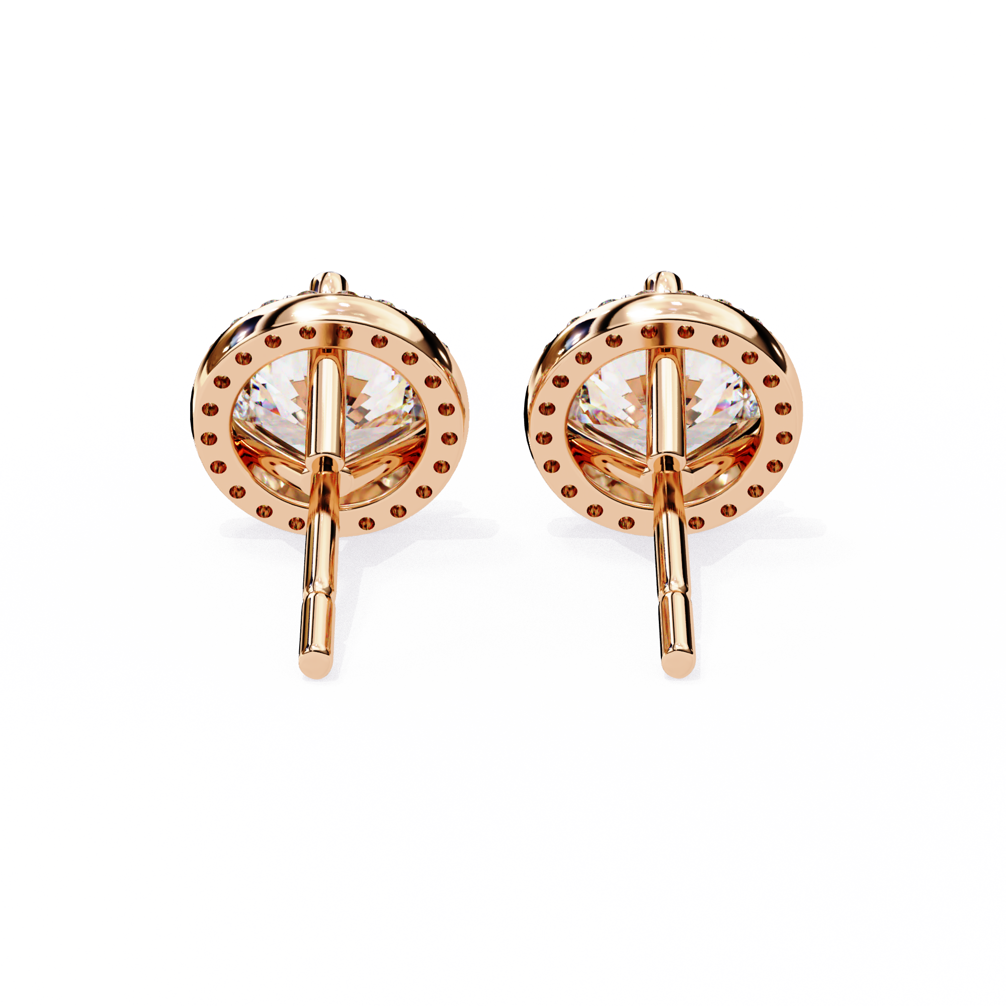 Round Halo Diamond Studs