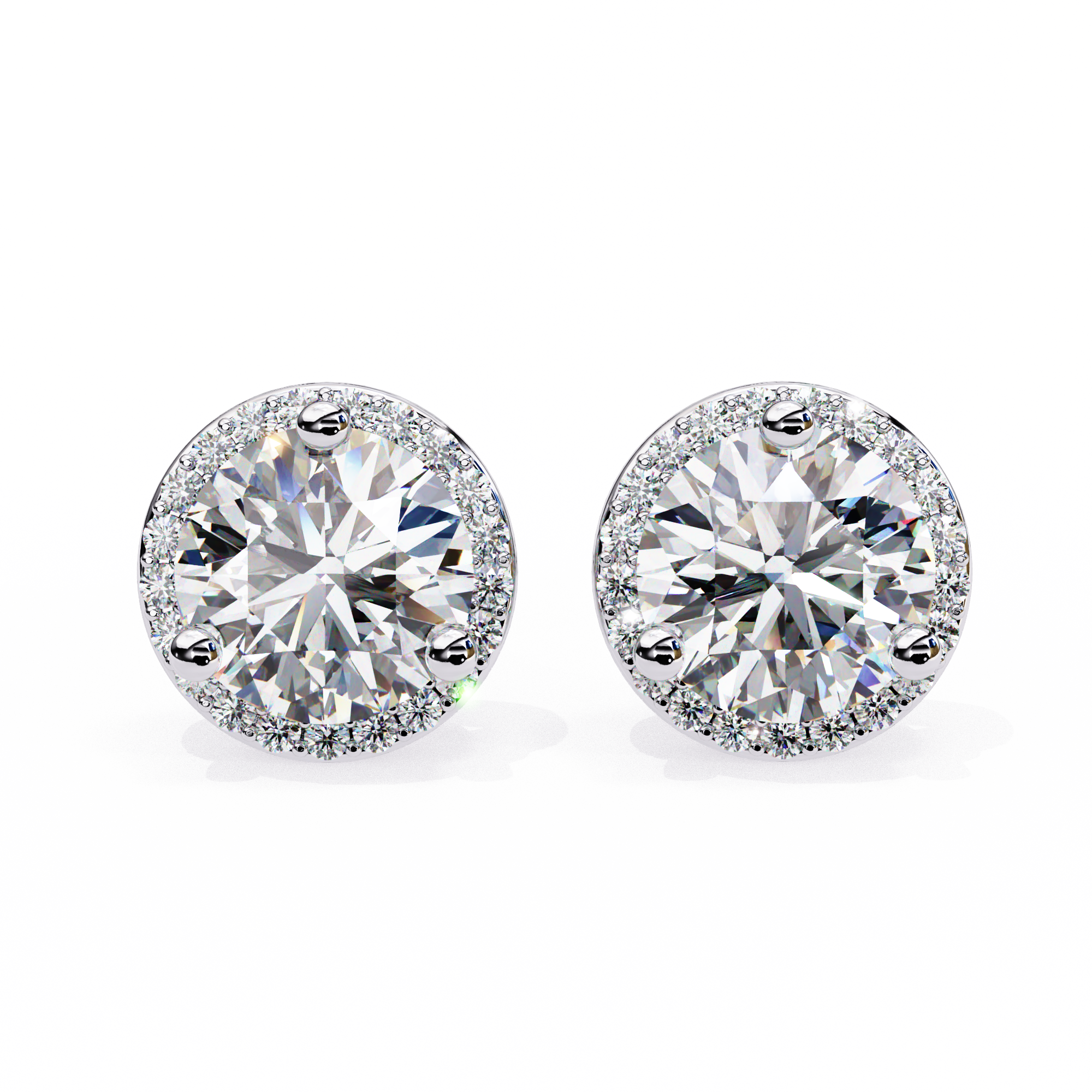 Round Halo Diamond Studs