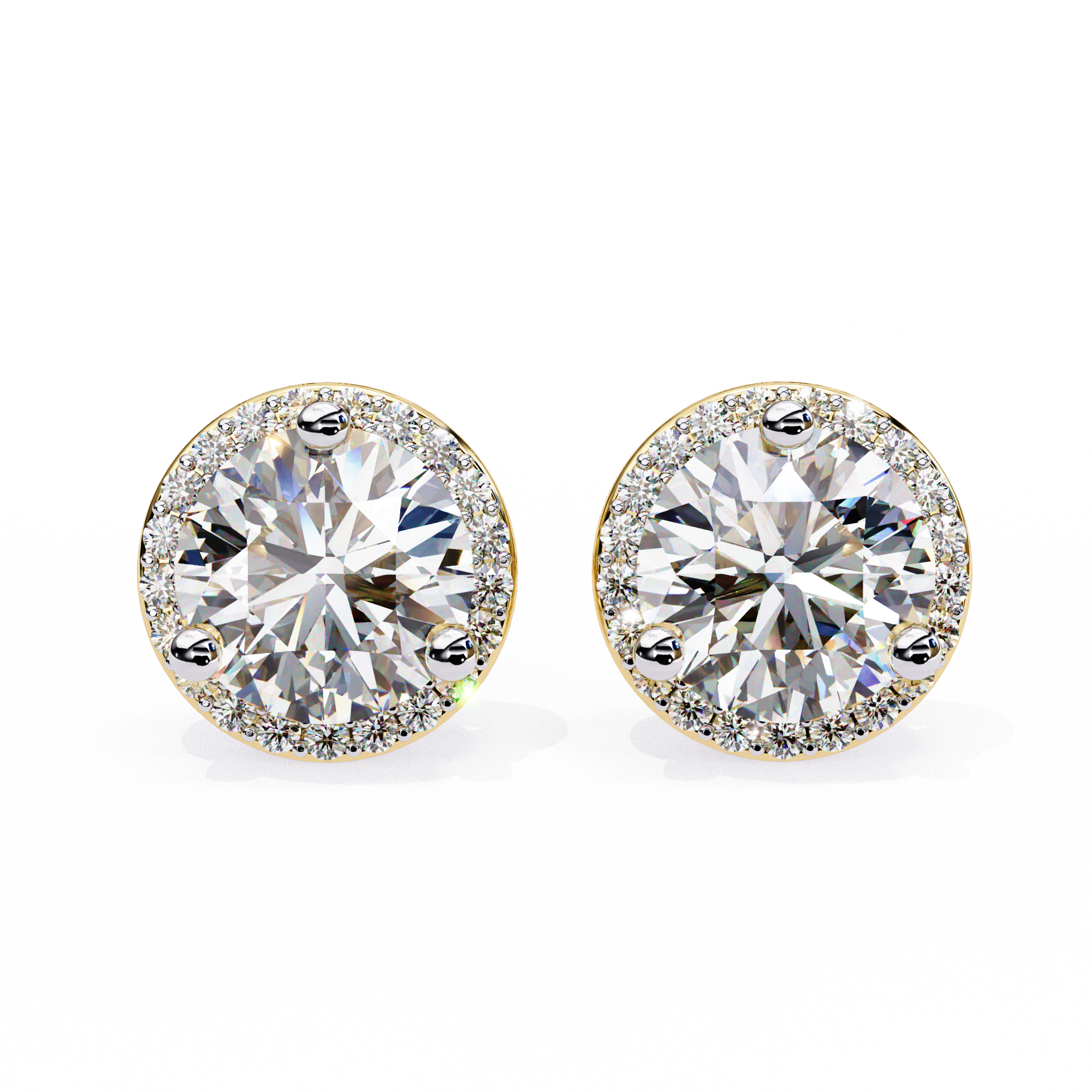 Round Halo Diamond Studs