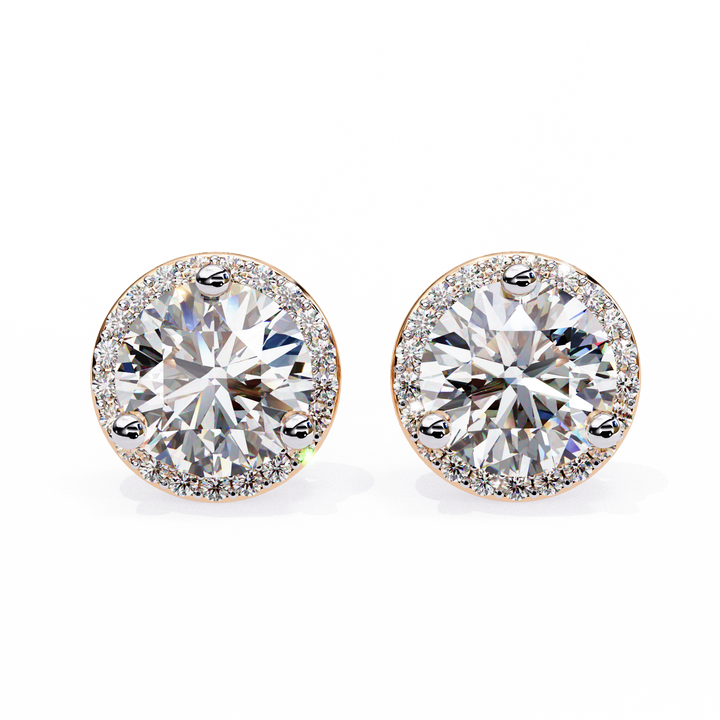 Round Halo Diamond Studs