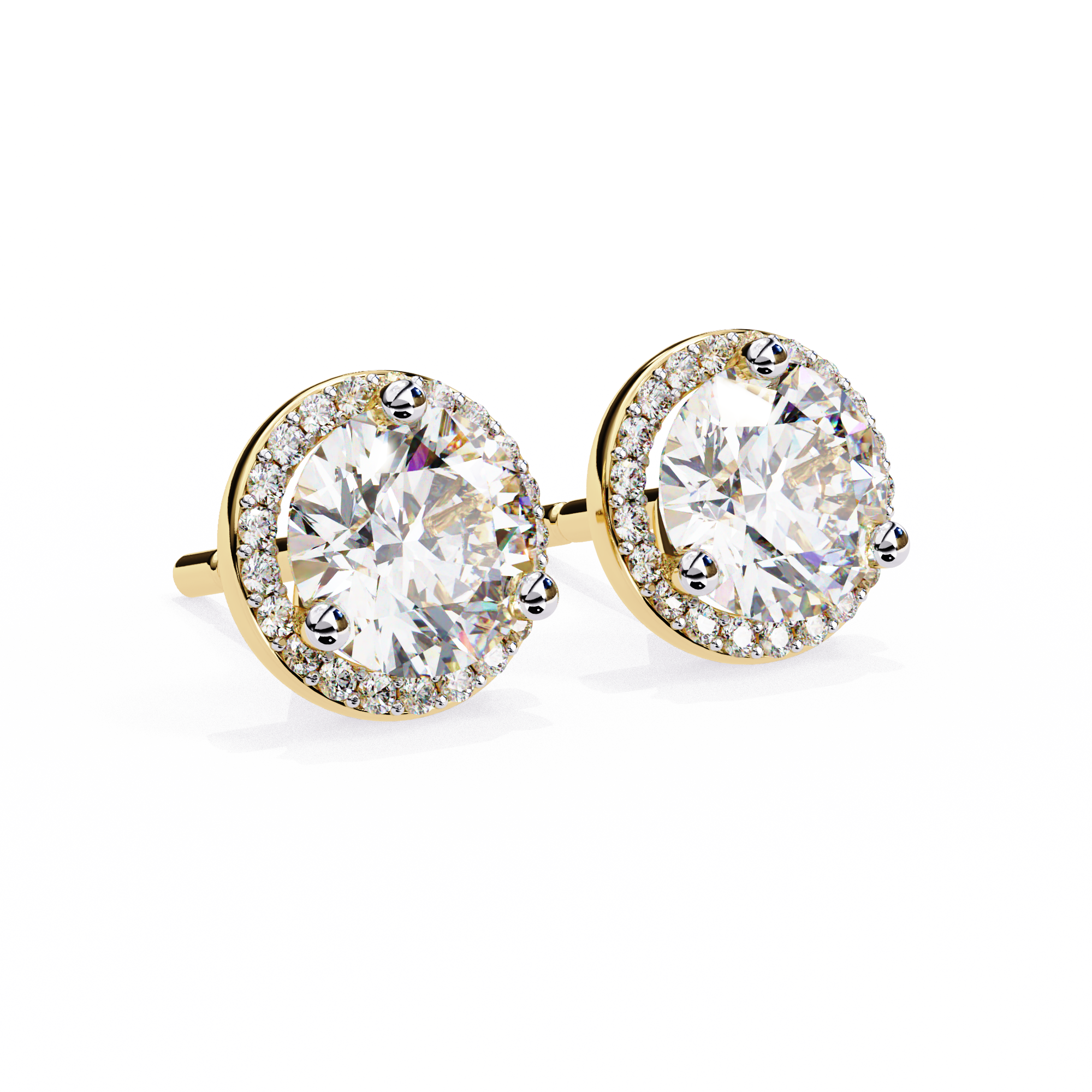 Round Halo Diamond Studs