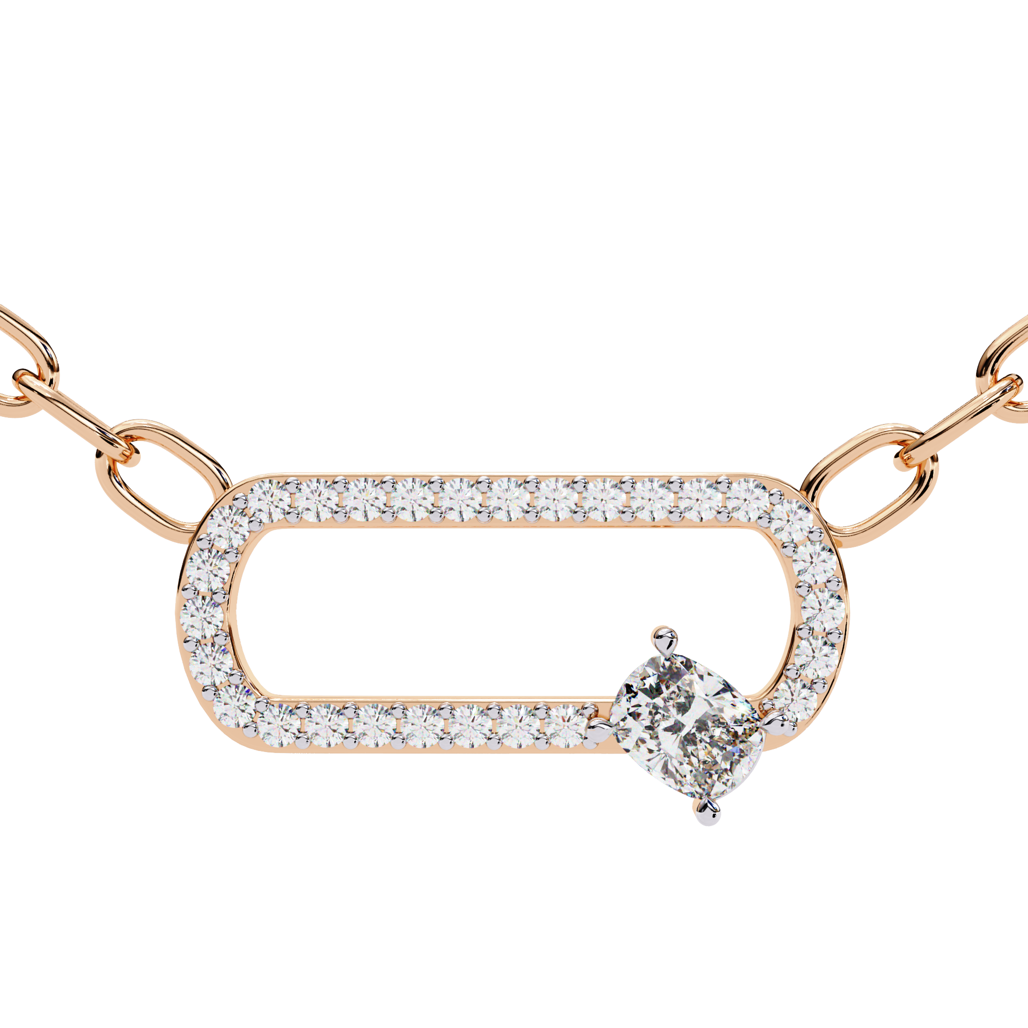 Loop Diamond pendant with chain