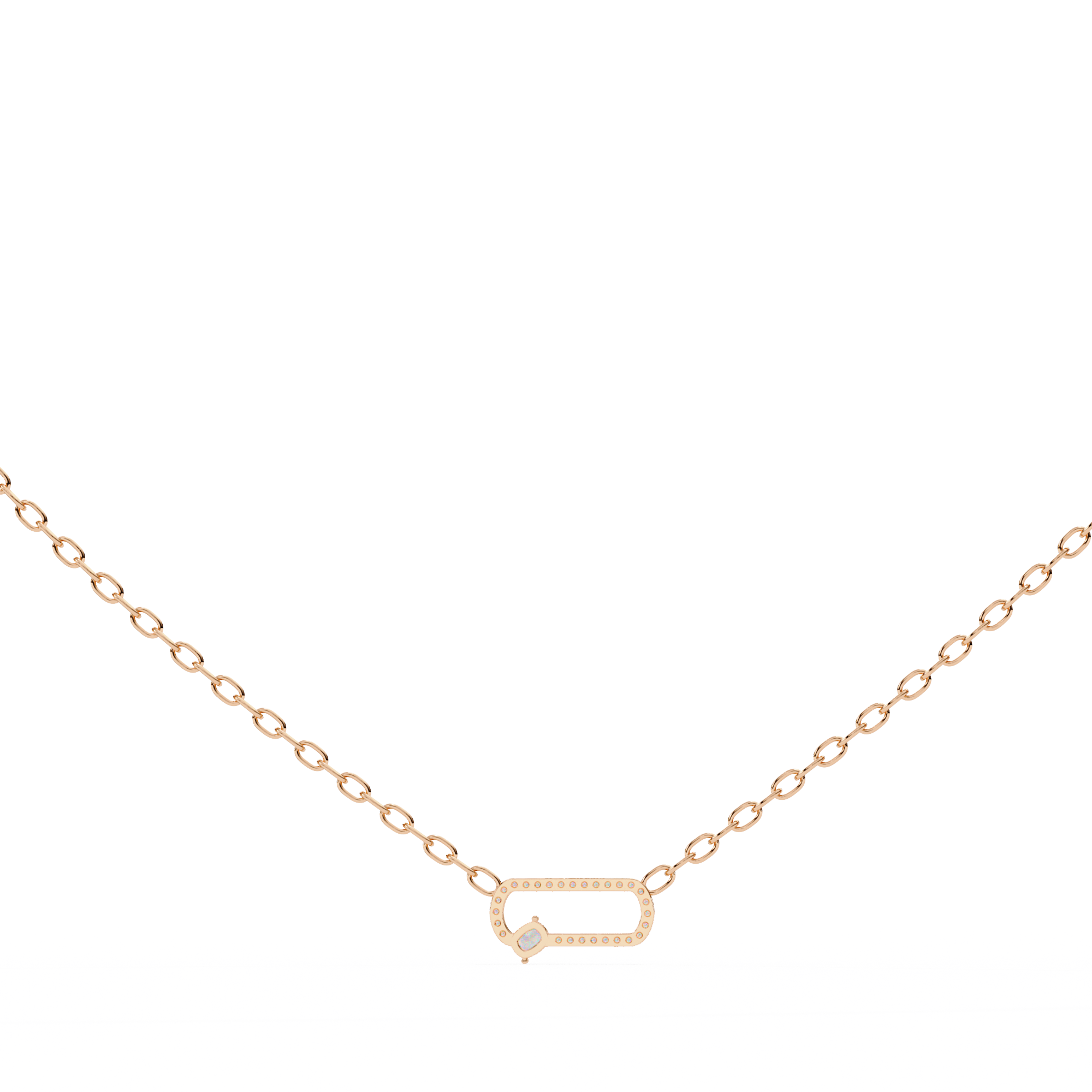 Loop Diamond pendant with chain