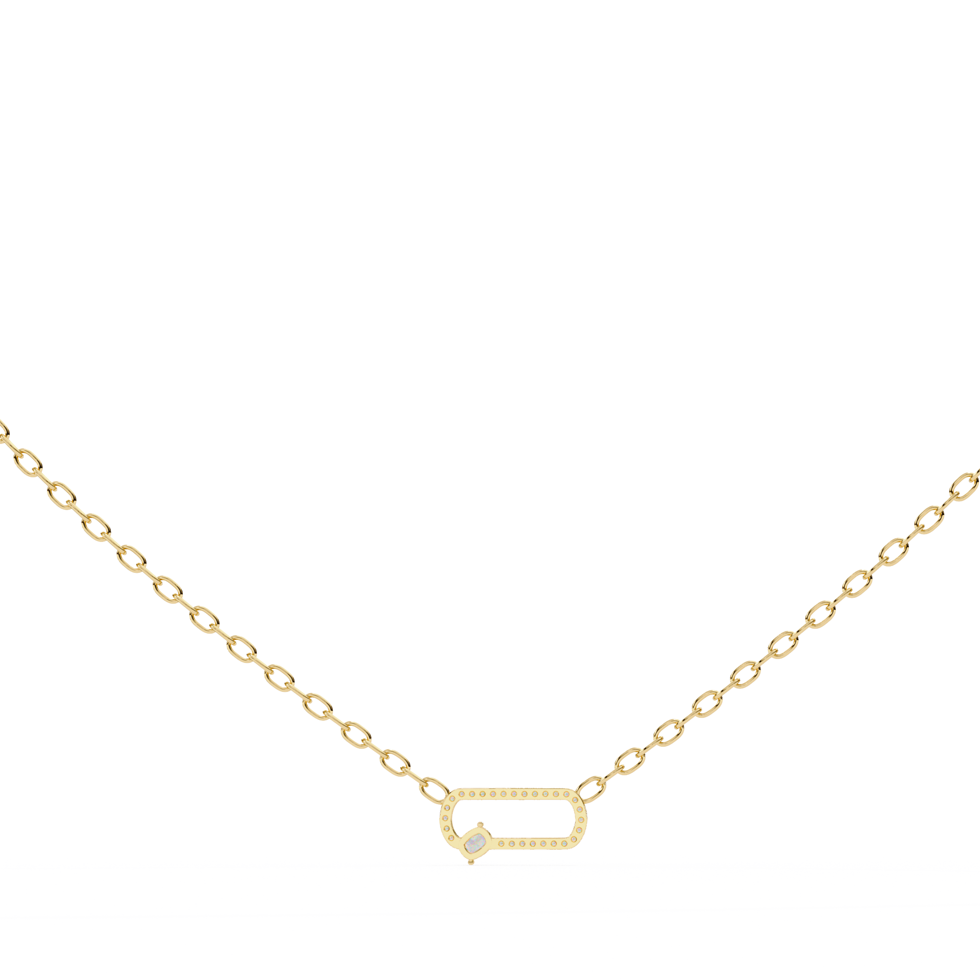 Loop Diamond pendant with chain