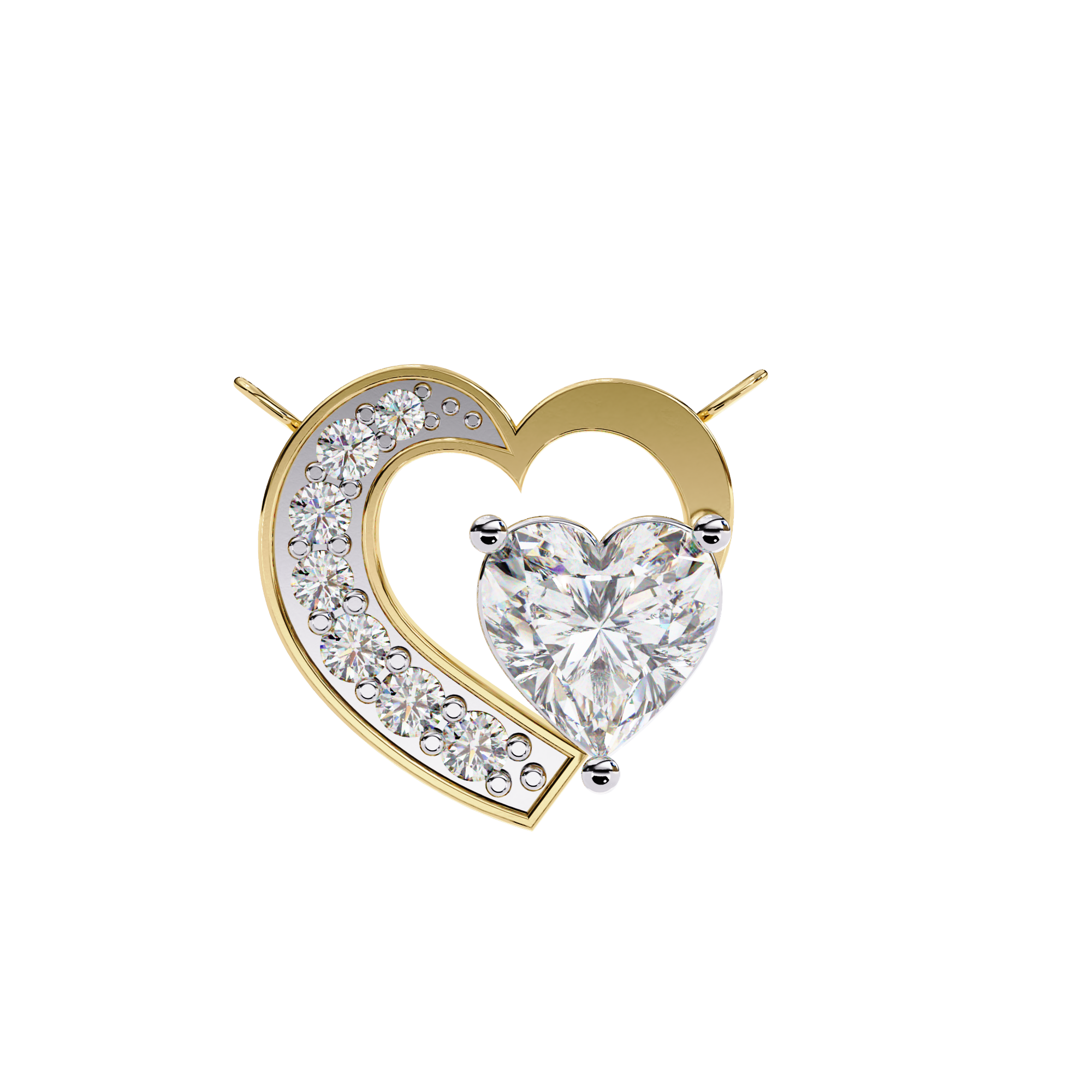 Hanging Heart Diamond Pendant
