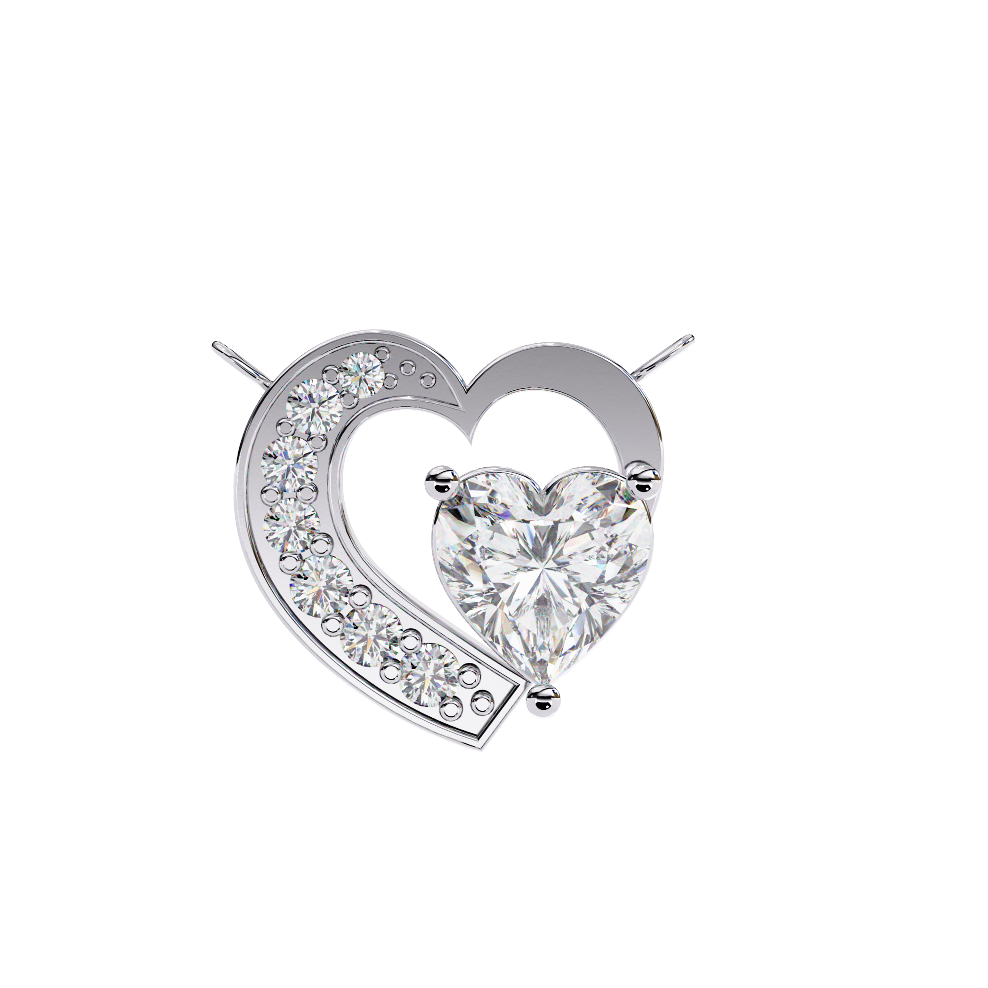 Hanging Heart Diamond Pendant
