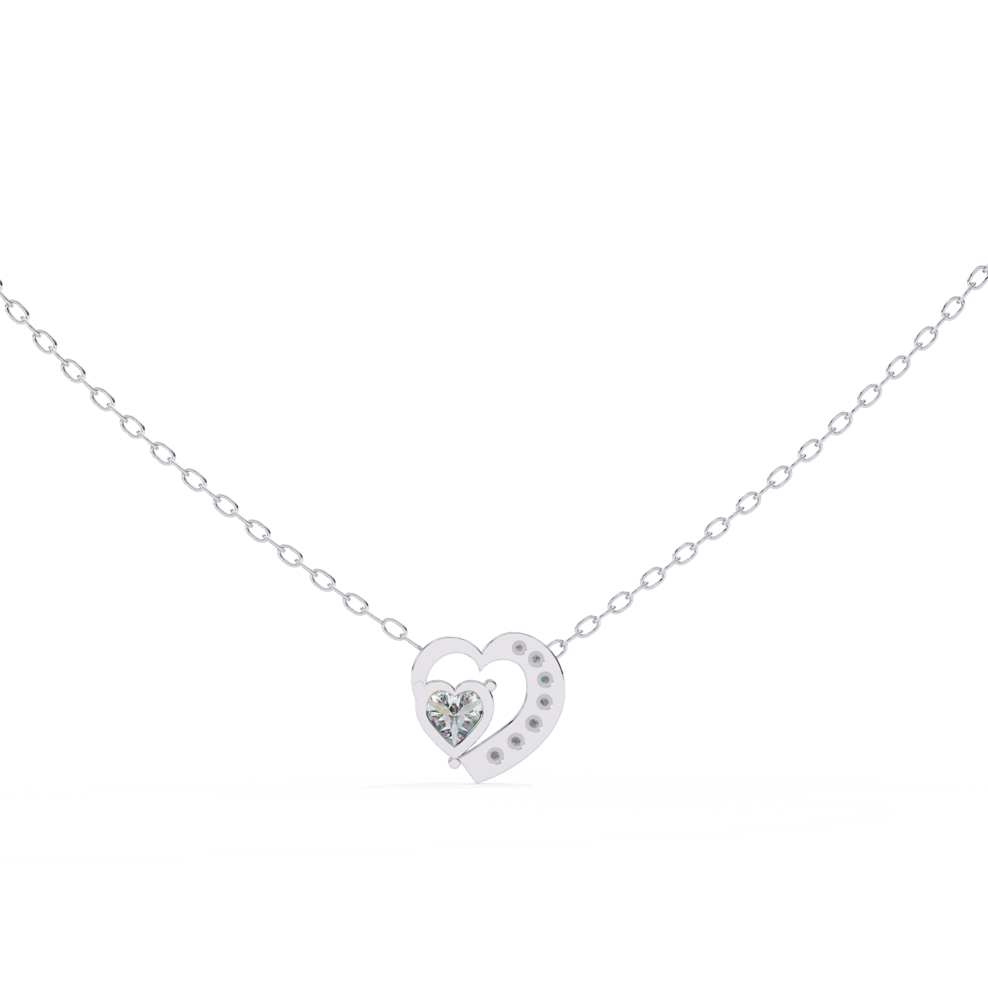 Hanging Heart Diamond Pendant