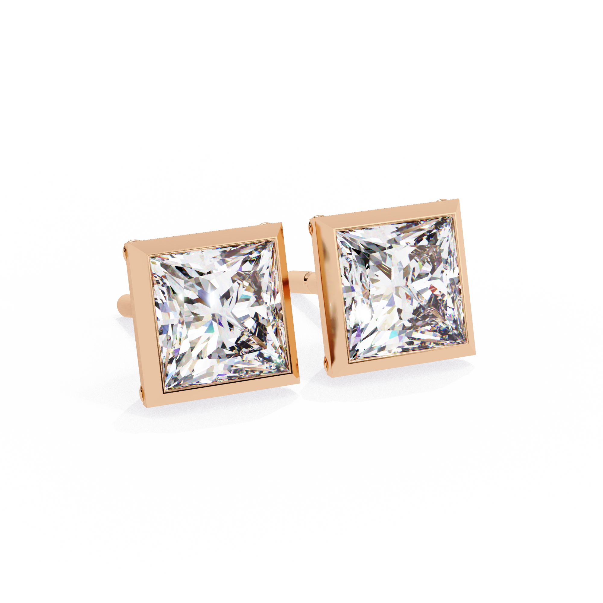 1.75 Carat Lab Grown Diamond Princess Stud Earrings