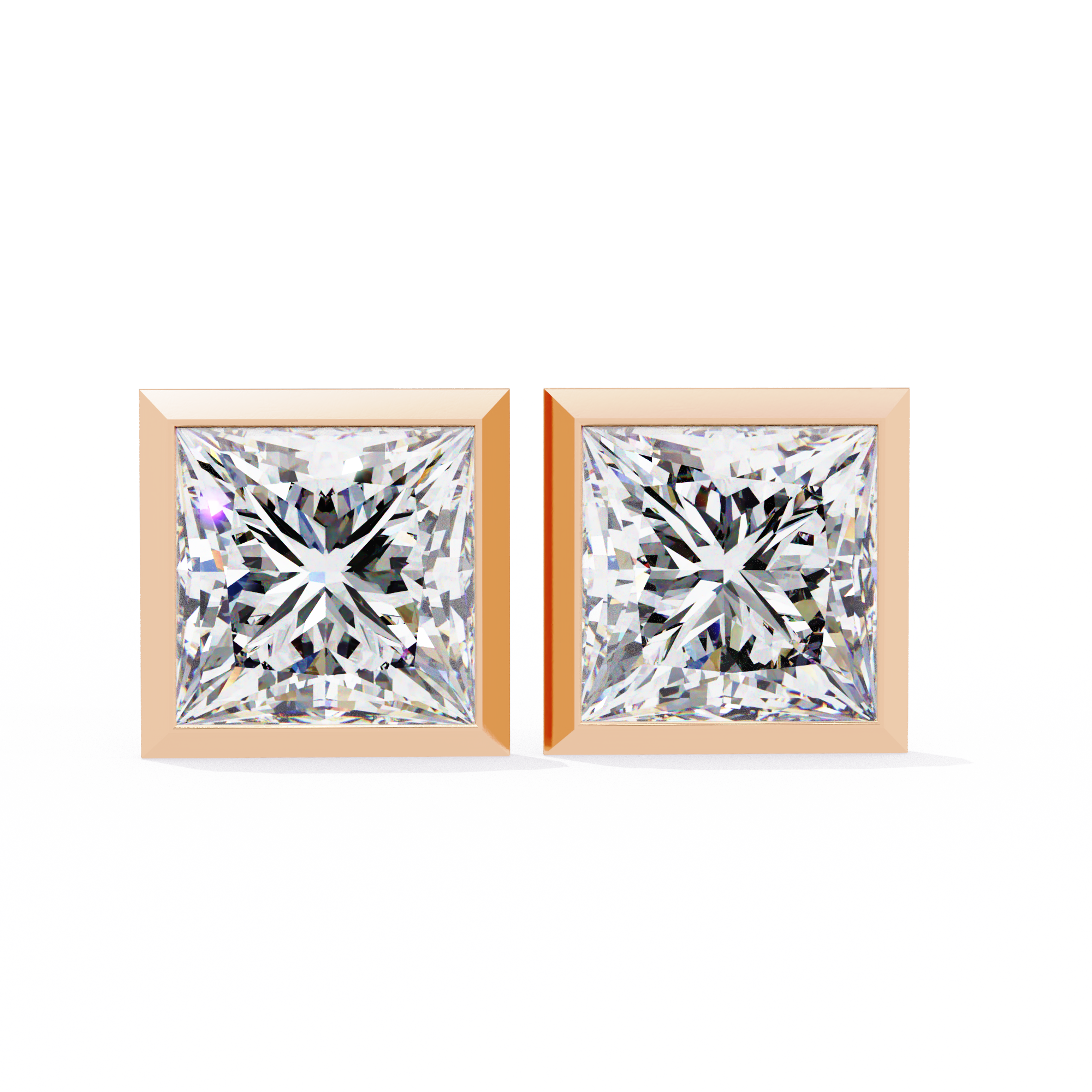 1.75 Carat Lab Grown Diamond Princess Stud Earrings