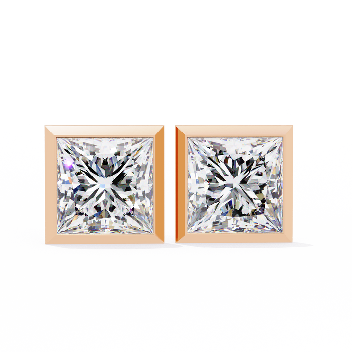 1.75 Carat Lab Grown Diamond Princess Stud Earrings