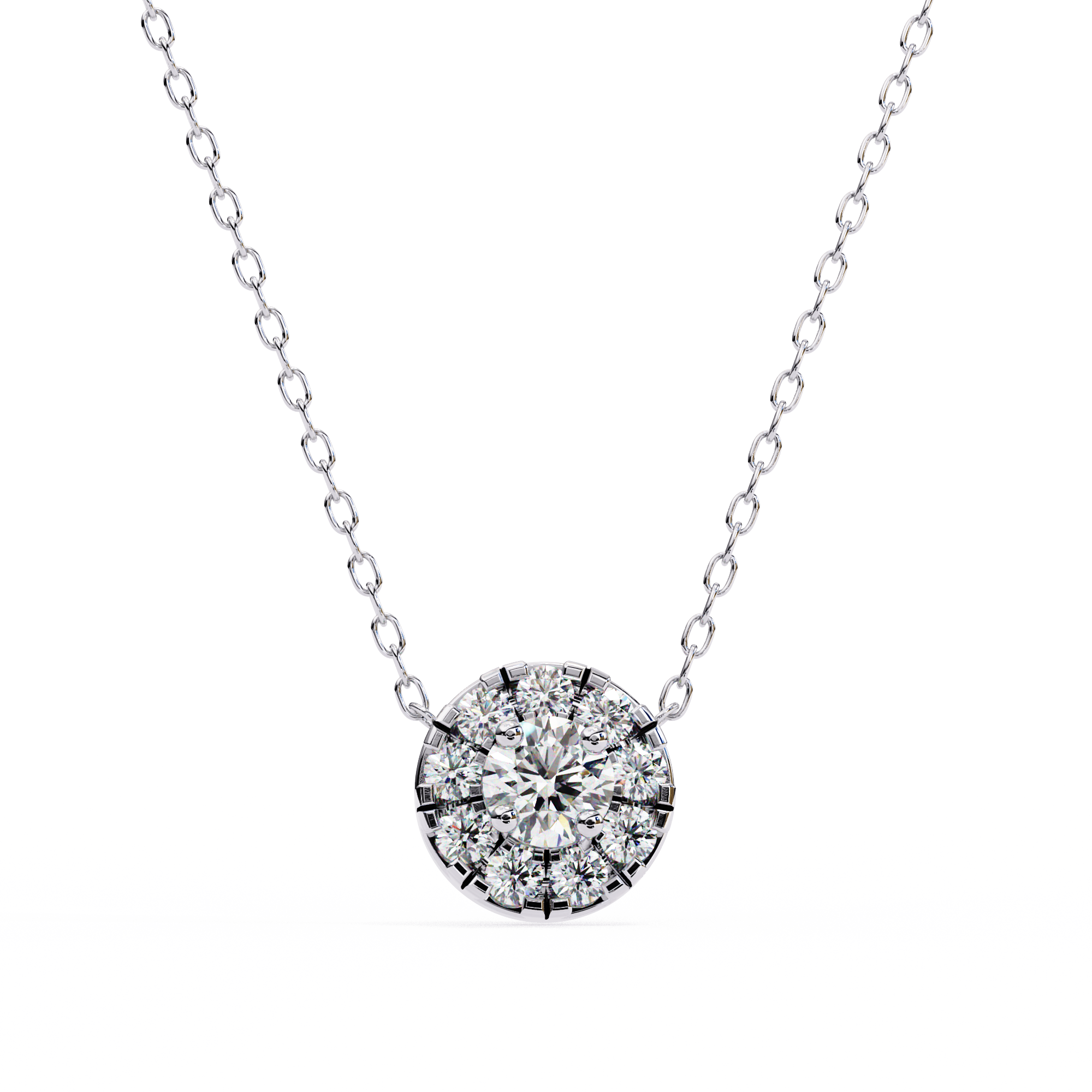 Holding Round Diamond Pendant