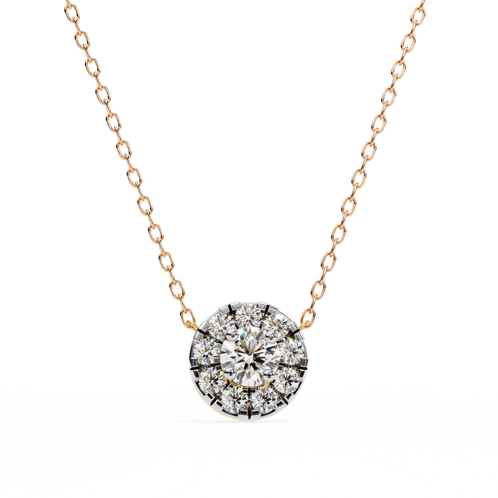 Holding Round Diamond Pendant