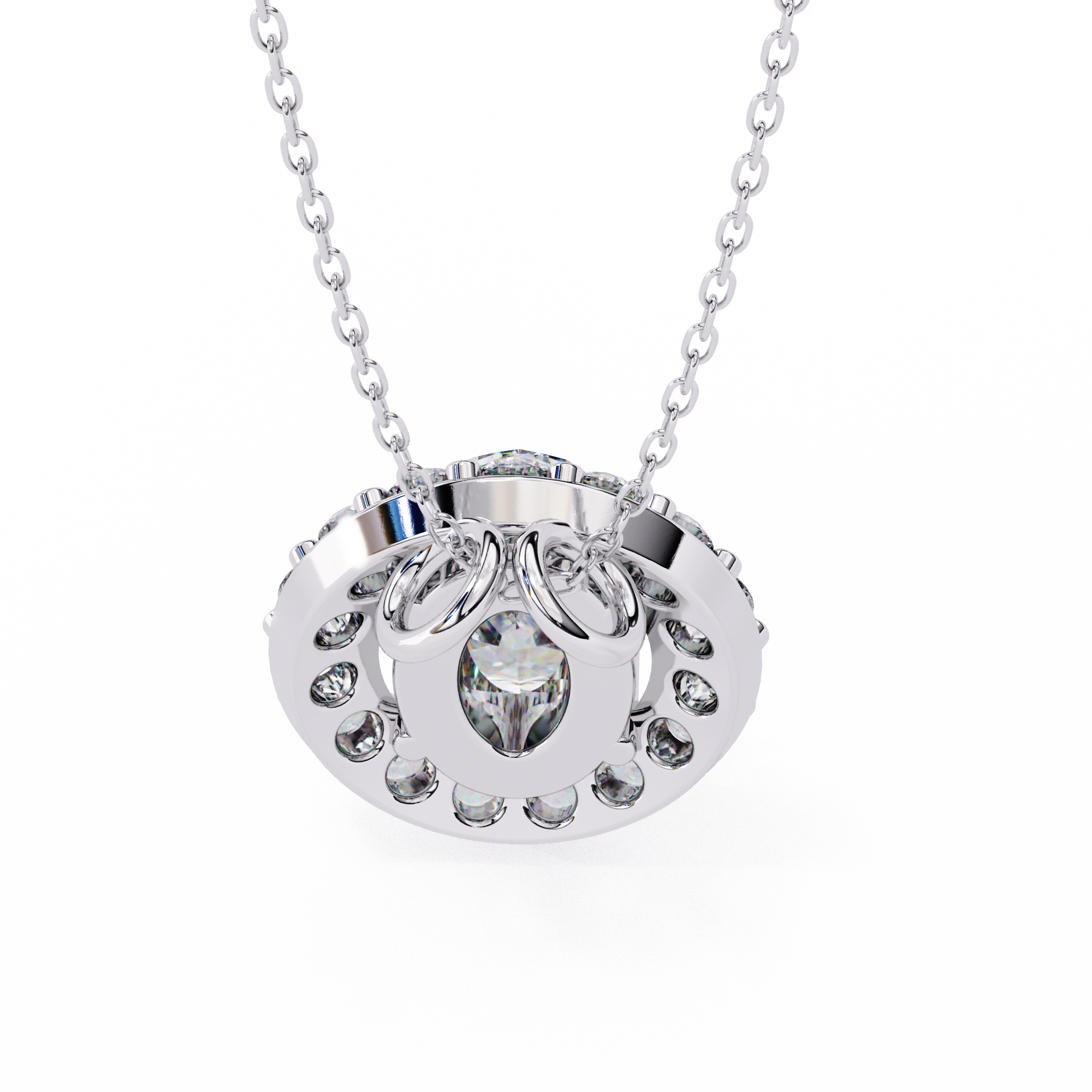 Pretty Oval Diamond Pendant