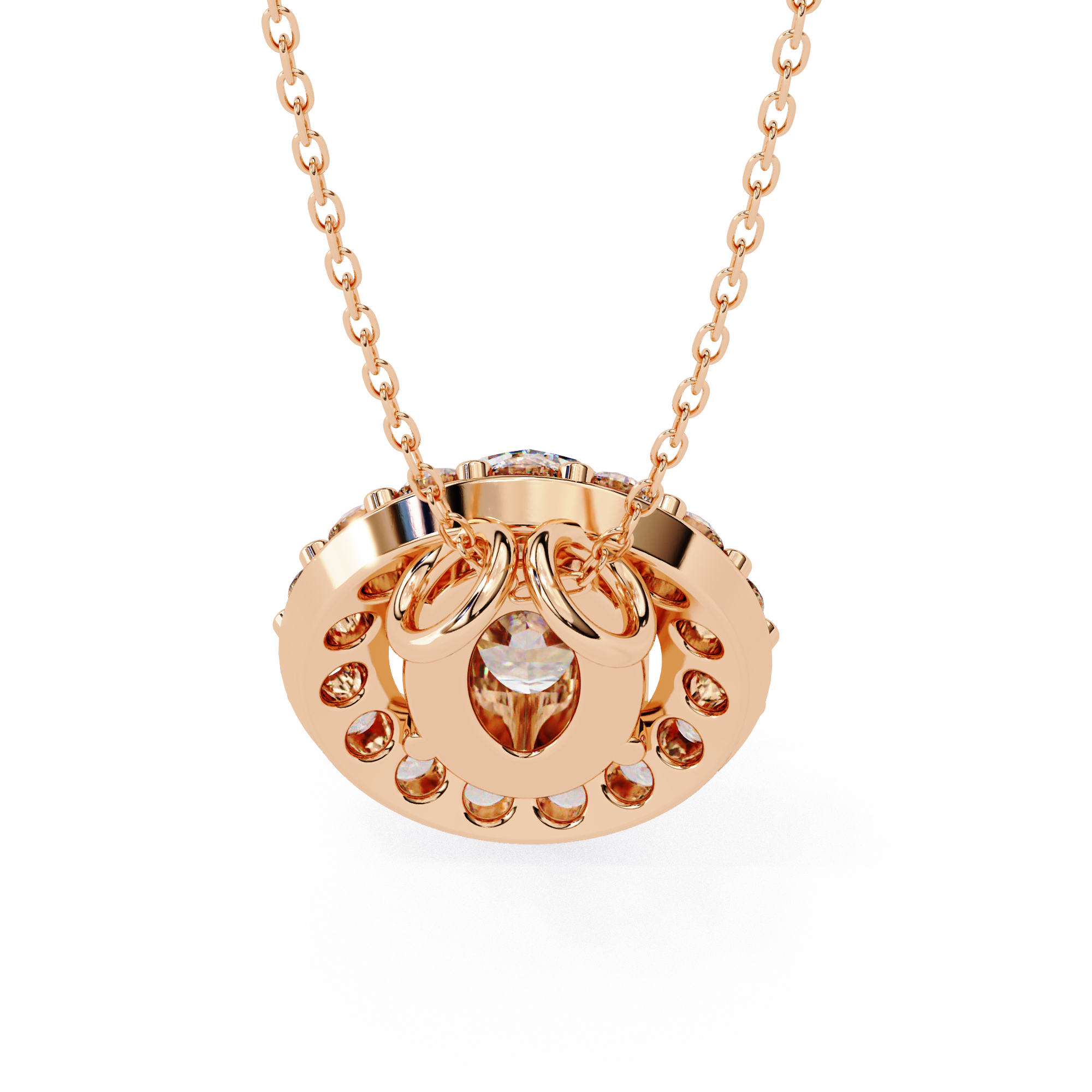 Pretty Oval Diamond Pendant