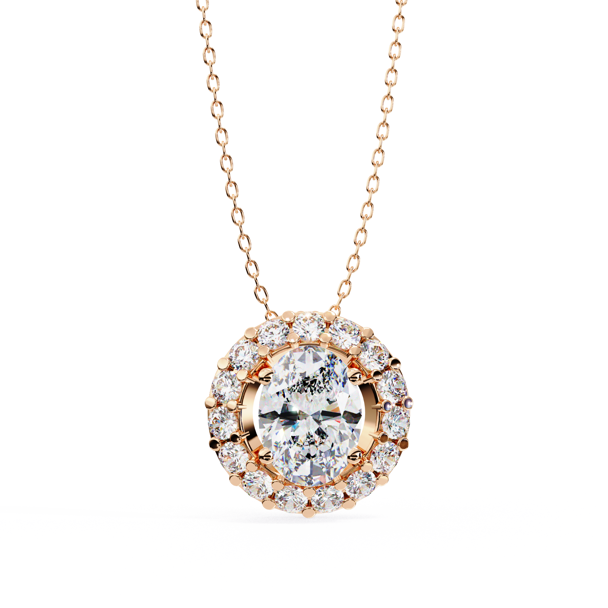 Pretty Oval Diamond Pendant
