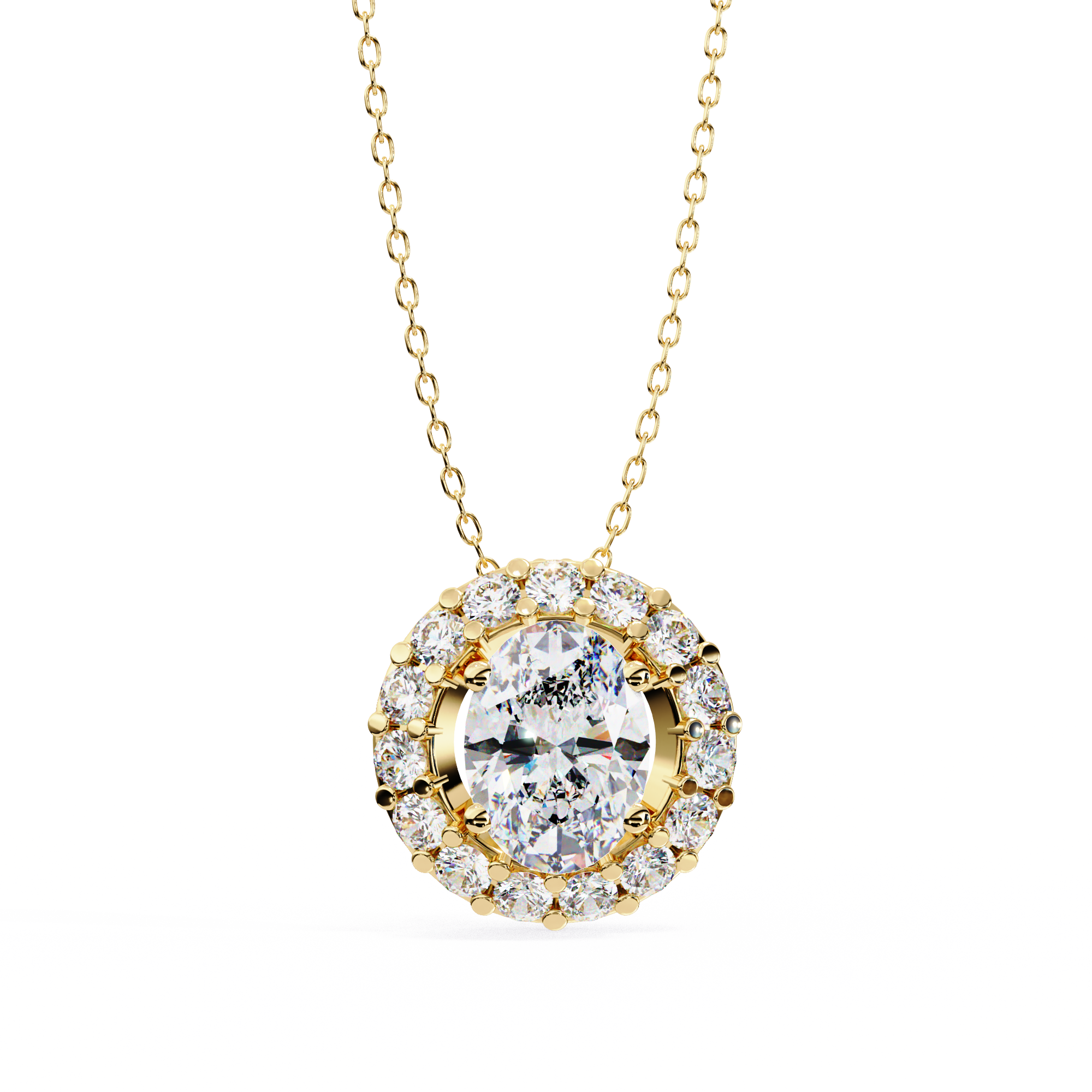Pretty Oval Diamond Pendant