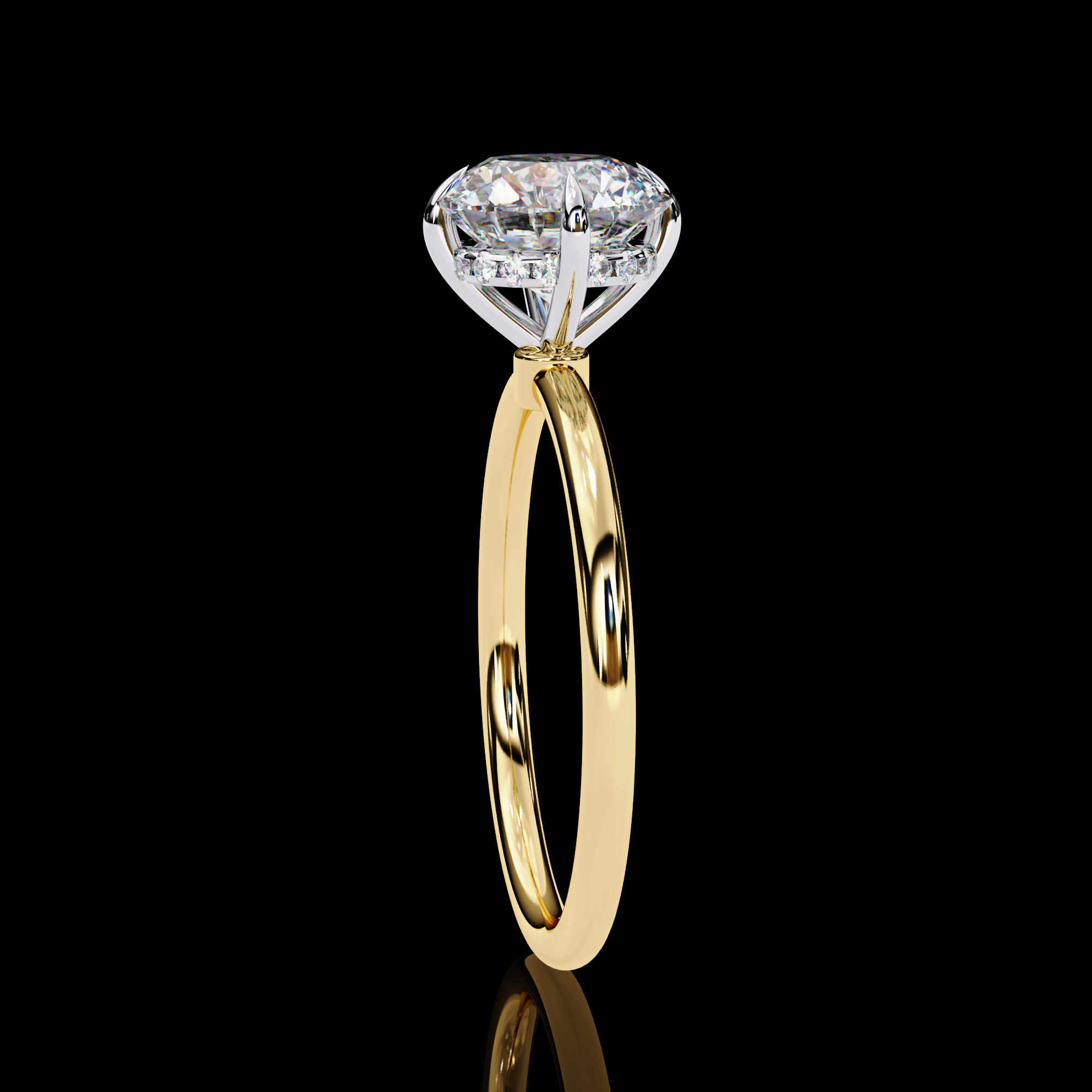 Round Solitaire Halo Diamond Ring