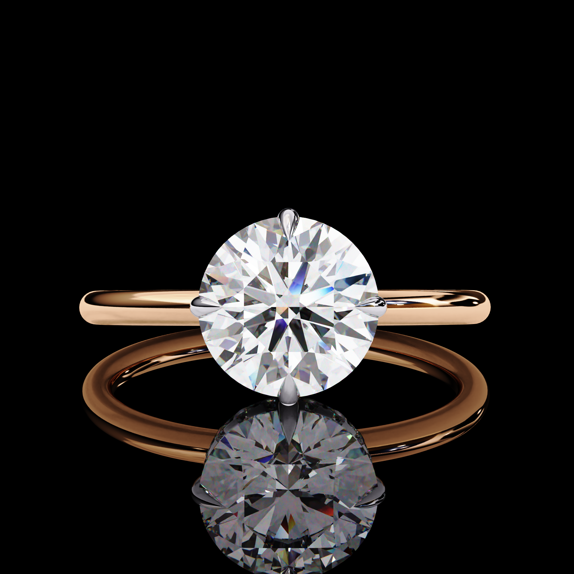 Round Solitaire Halo Diamond Ring