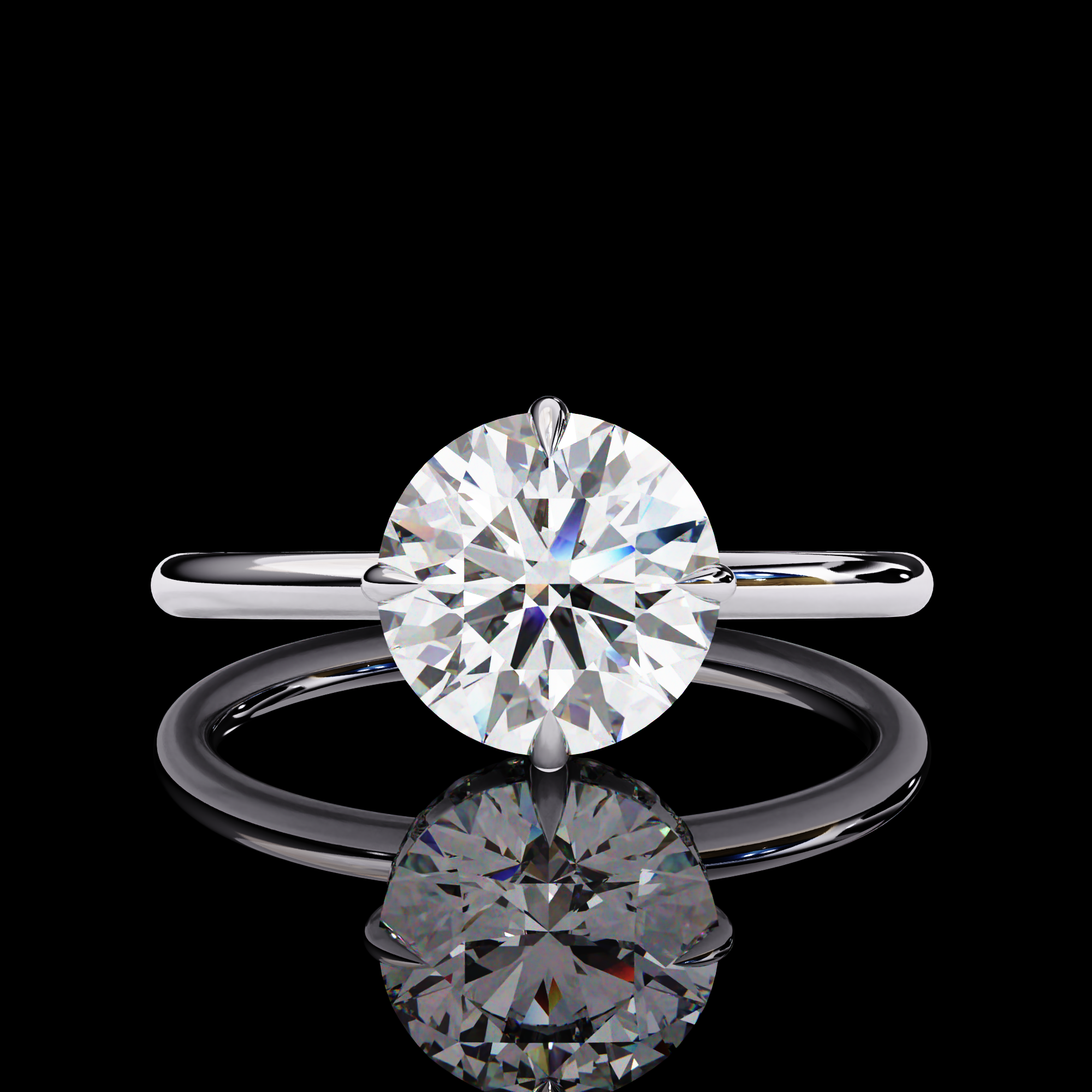 Round Solitaire Halo Diamond Ring