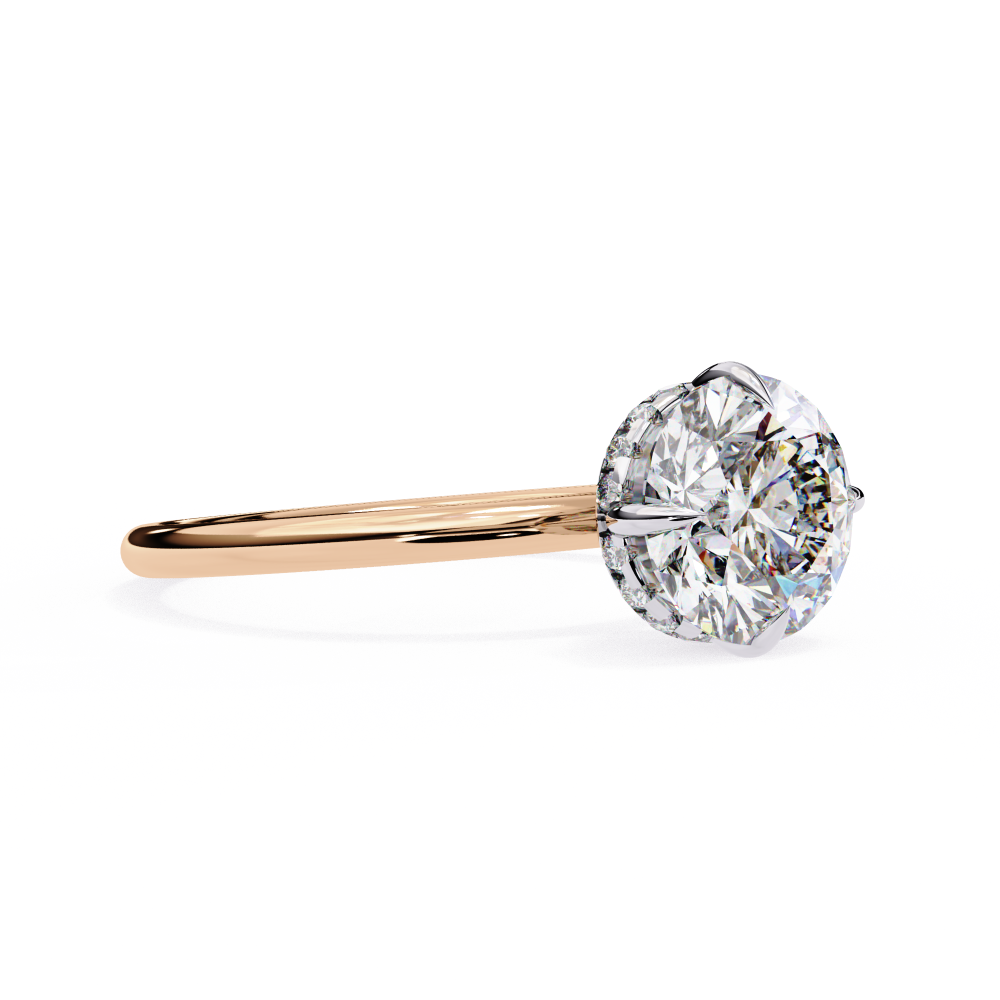 Round Solitaire Halo Diamond Ring