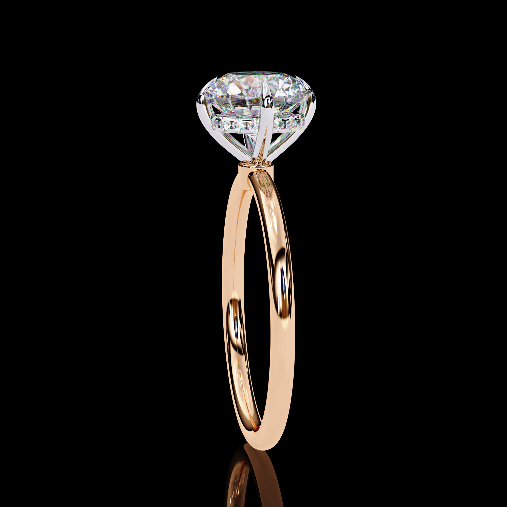Round Solitaire Halo Diamond Ring