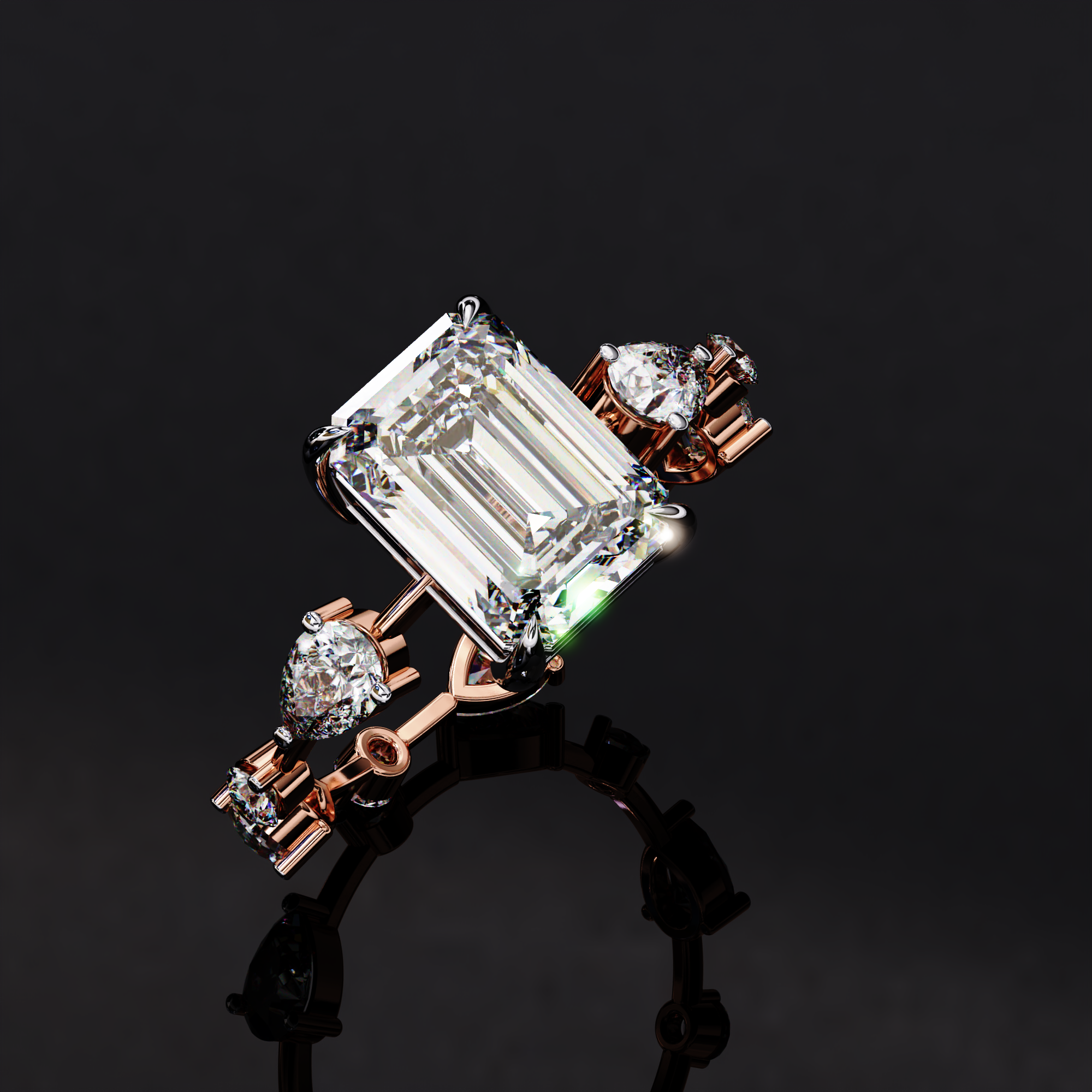 Lab Grown Emerald Cut Diamond Ring