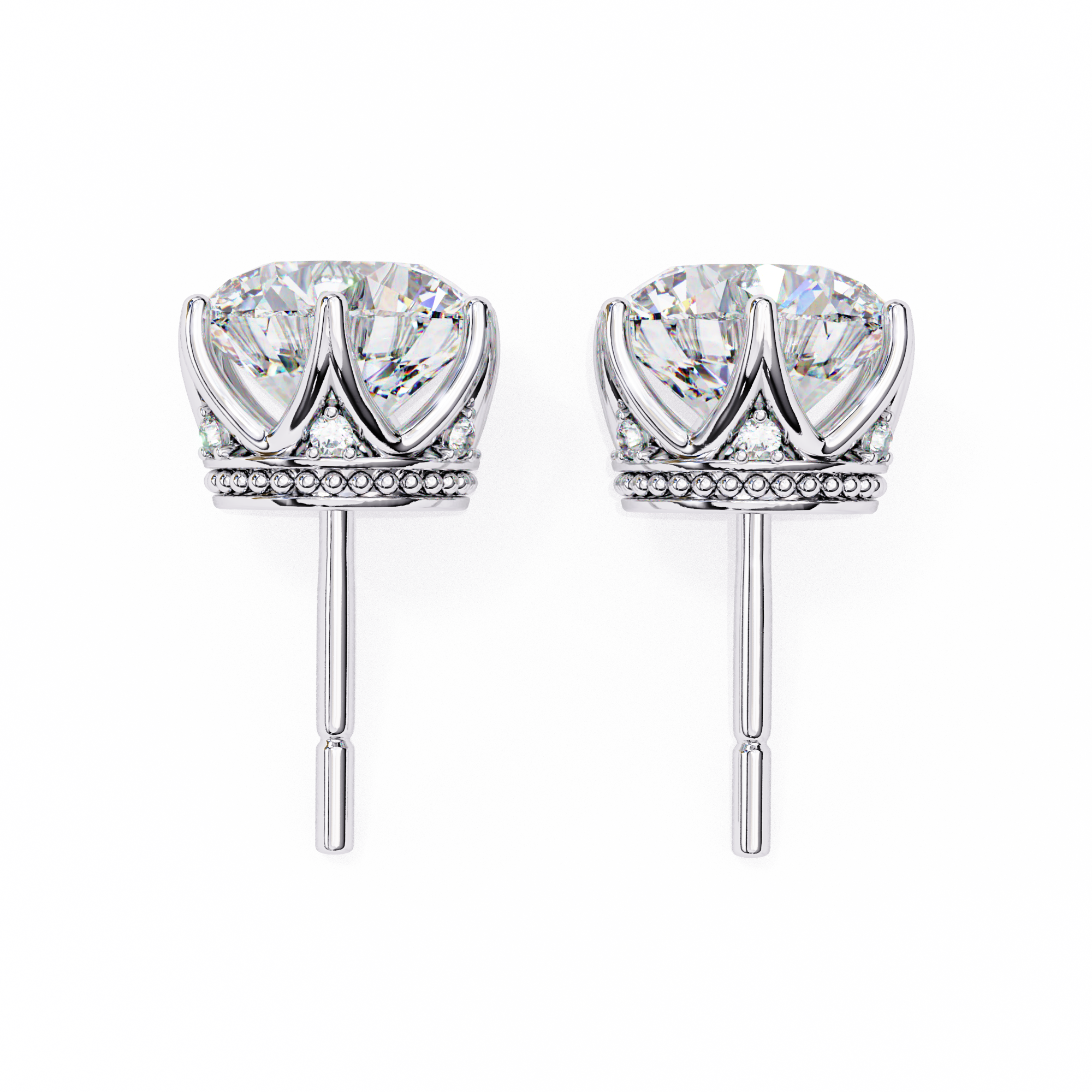 Adorable Daisy Round Diamond Studs