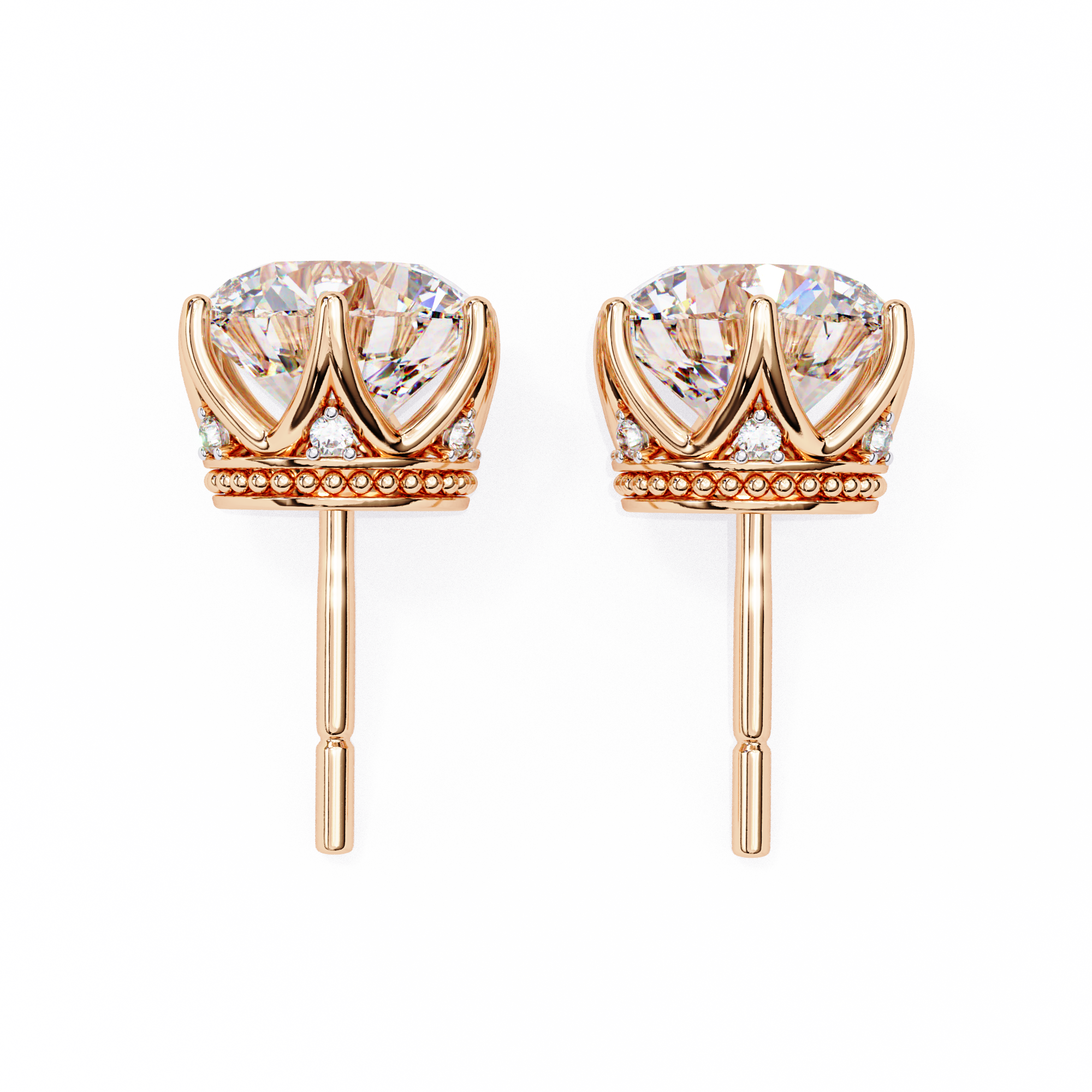 Adorable Daisy Round Diamond Studs