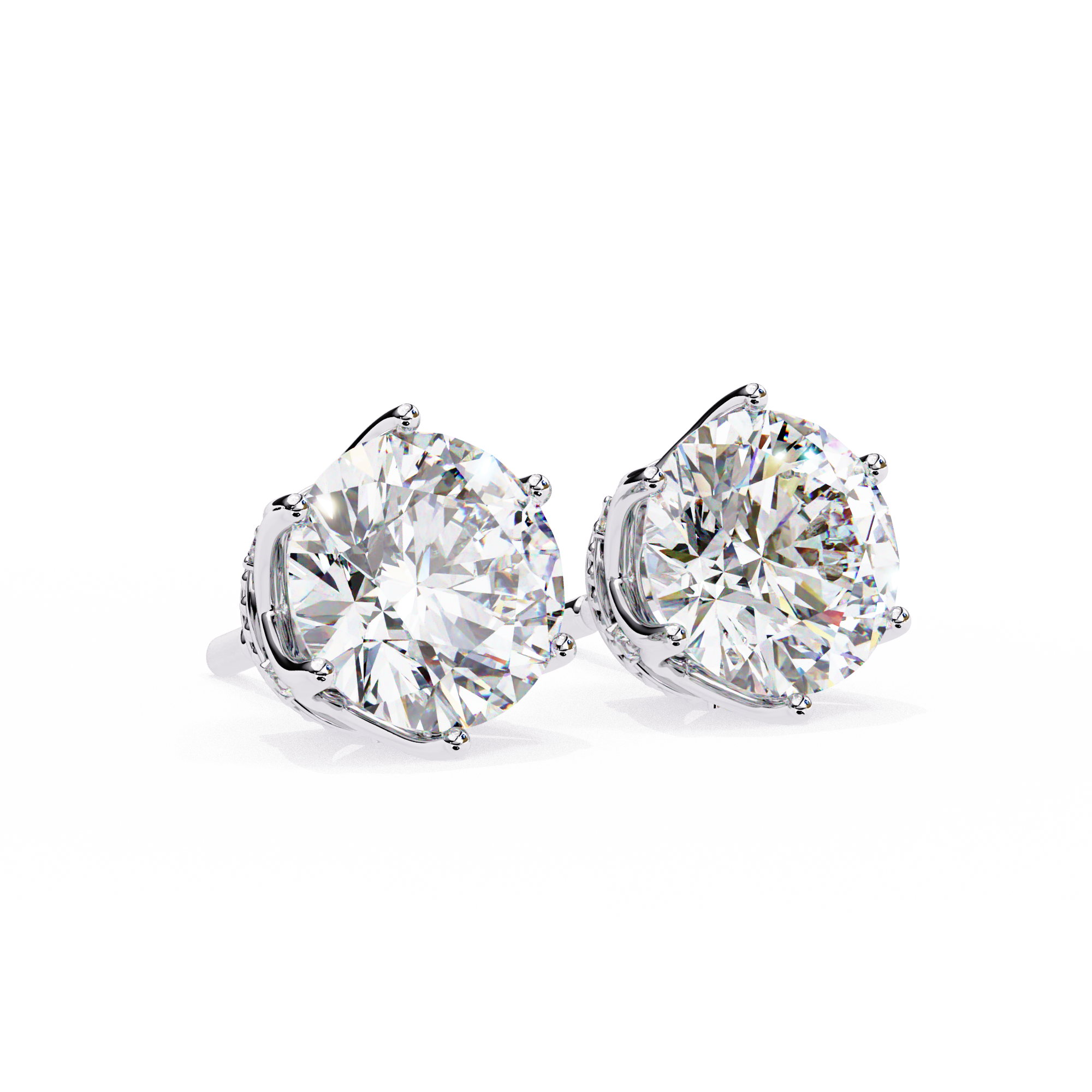 Adorable Daisy Round Diamond Studs