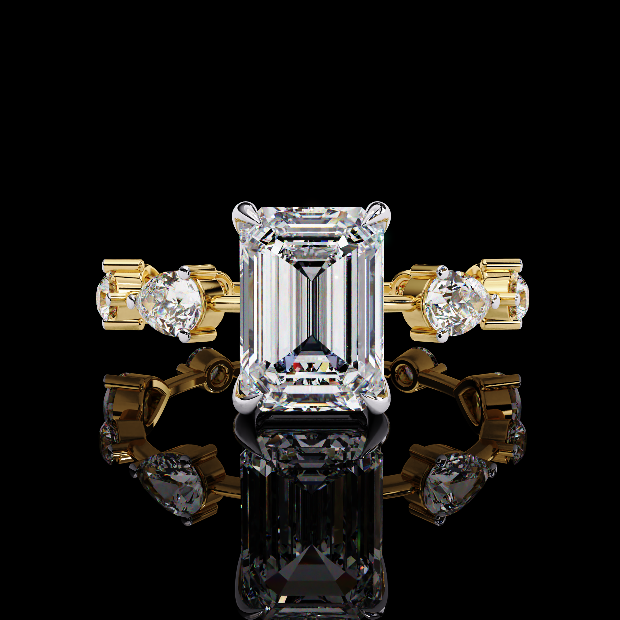 Lab Grown Emerald Cut Diamond Ring