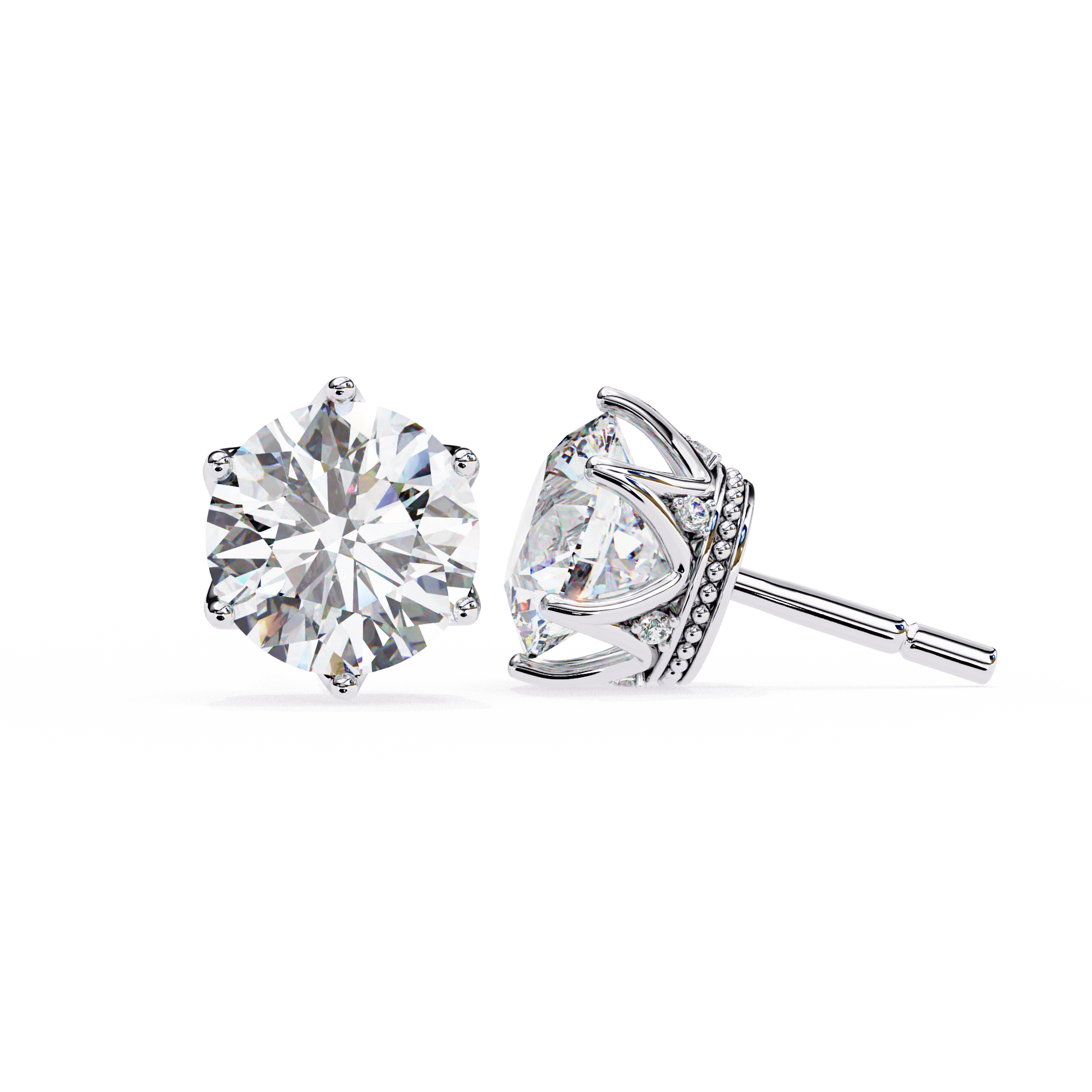 Adorable Daisy Round Diamond Studs