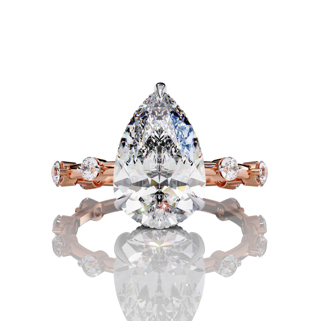 3 Carats Pear Shape Solitaire Ring13