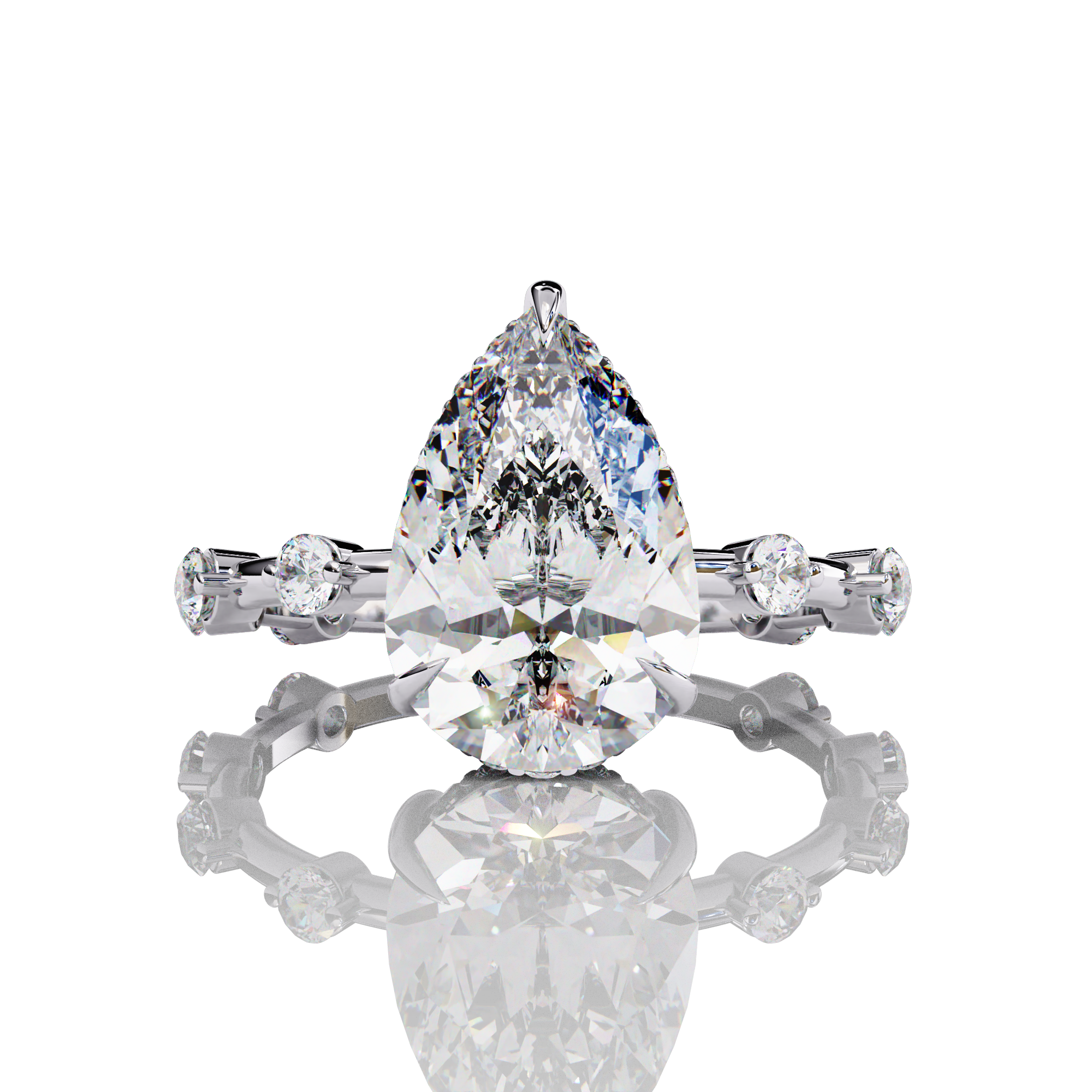 3 Carats Pear Shape Solitaire Ring18